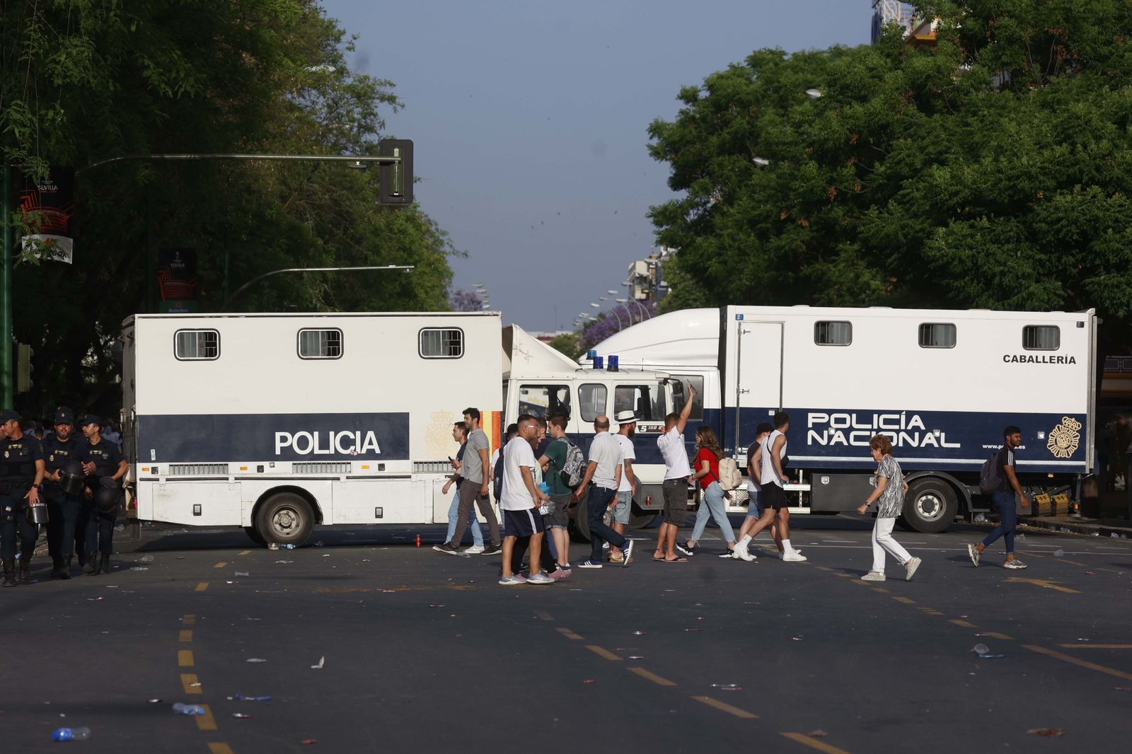 Blindaje policial en los accesos al Sánchez Pizjuan