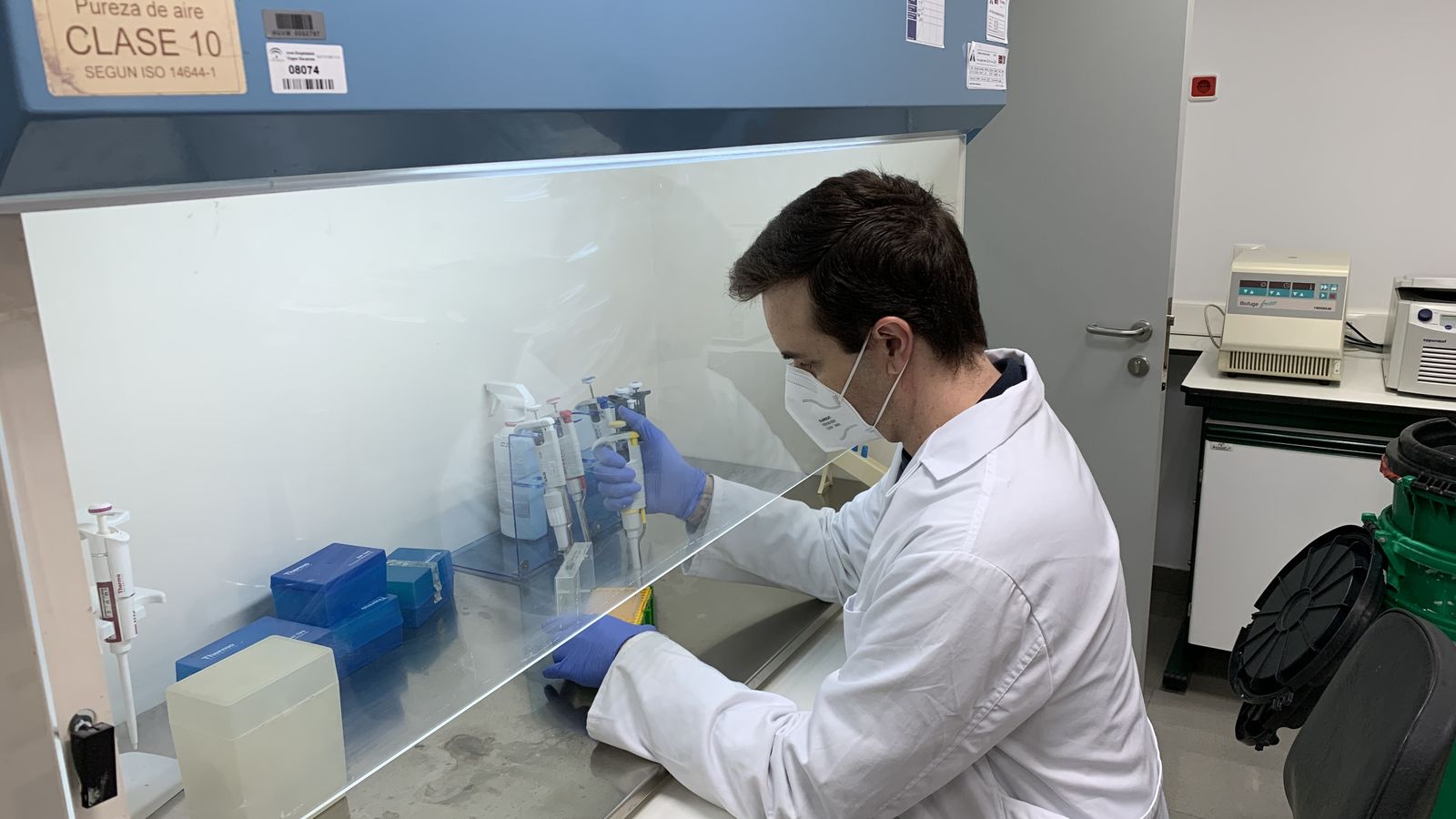 Un investigador en el Laboratorio de Alergias.