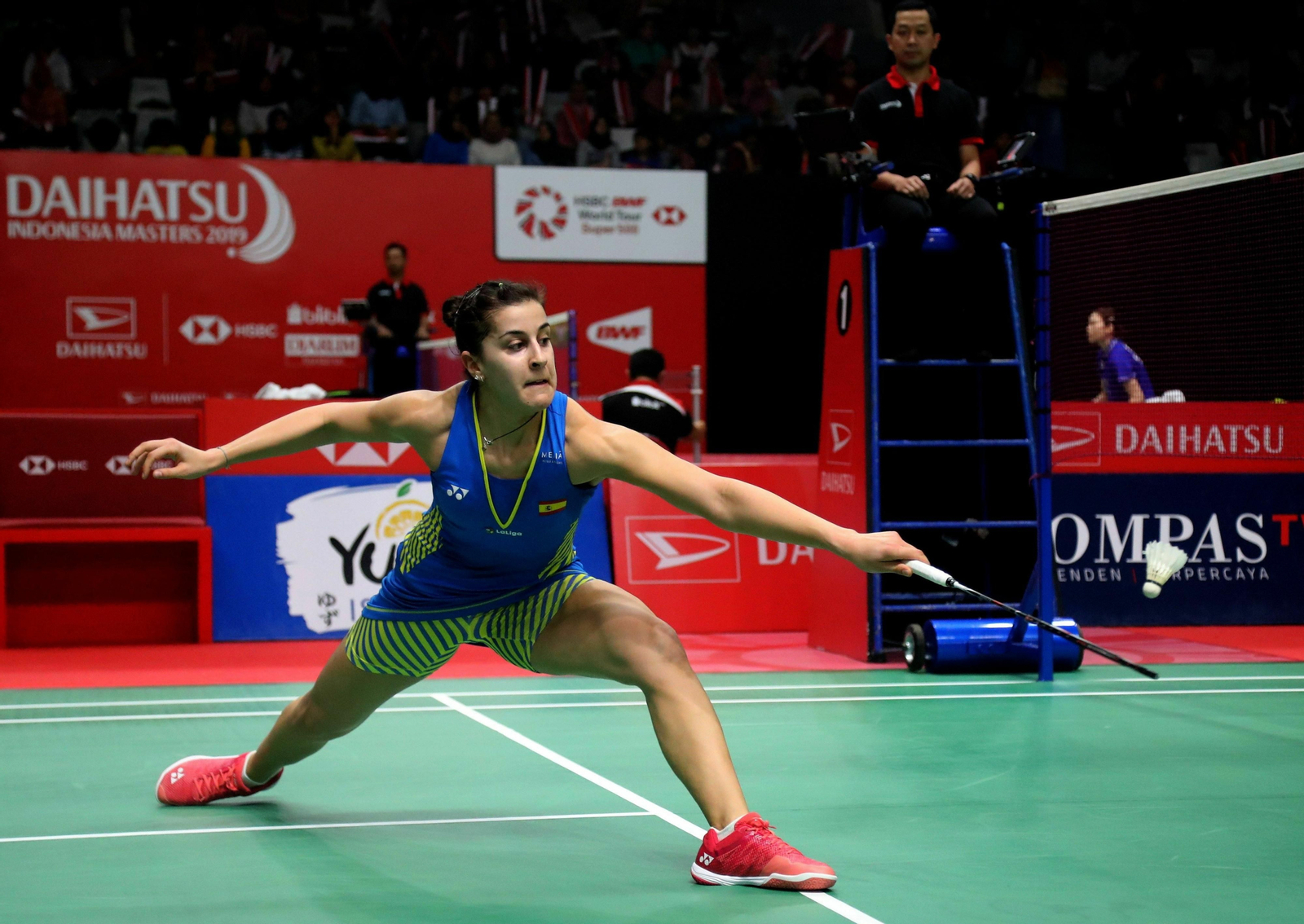 Carolina Marín, durante uno de los partidos que disputó el año pasado en Indonesia.