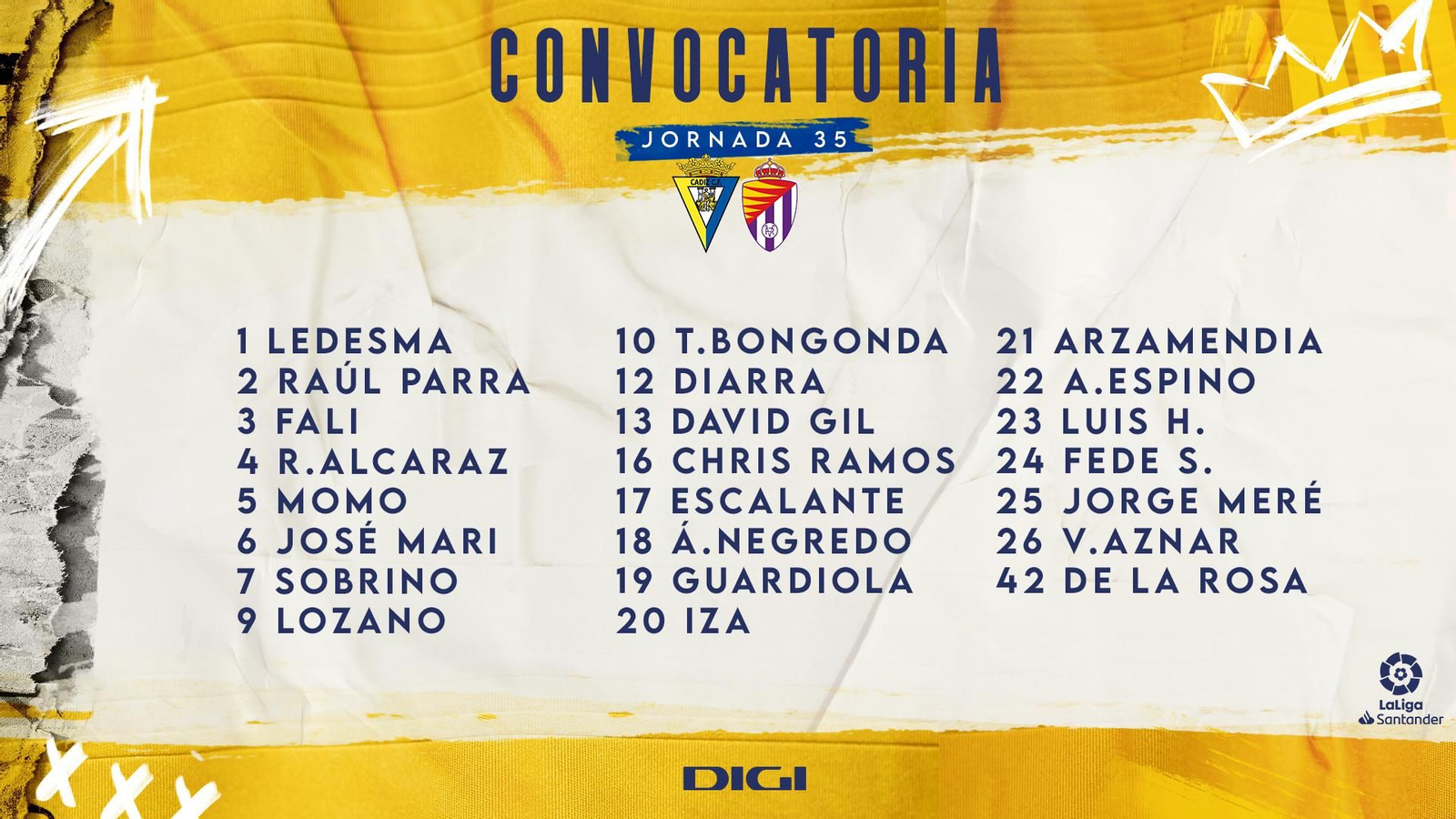 Convocatoria cadista.