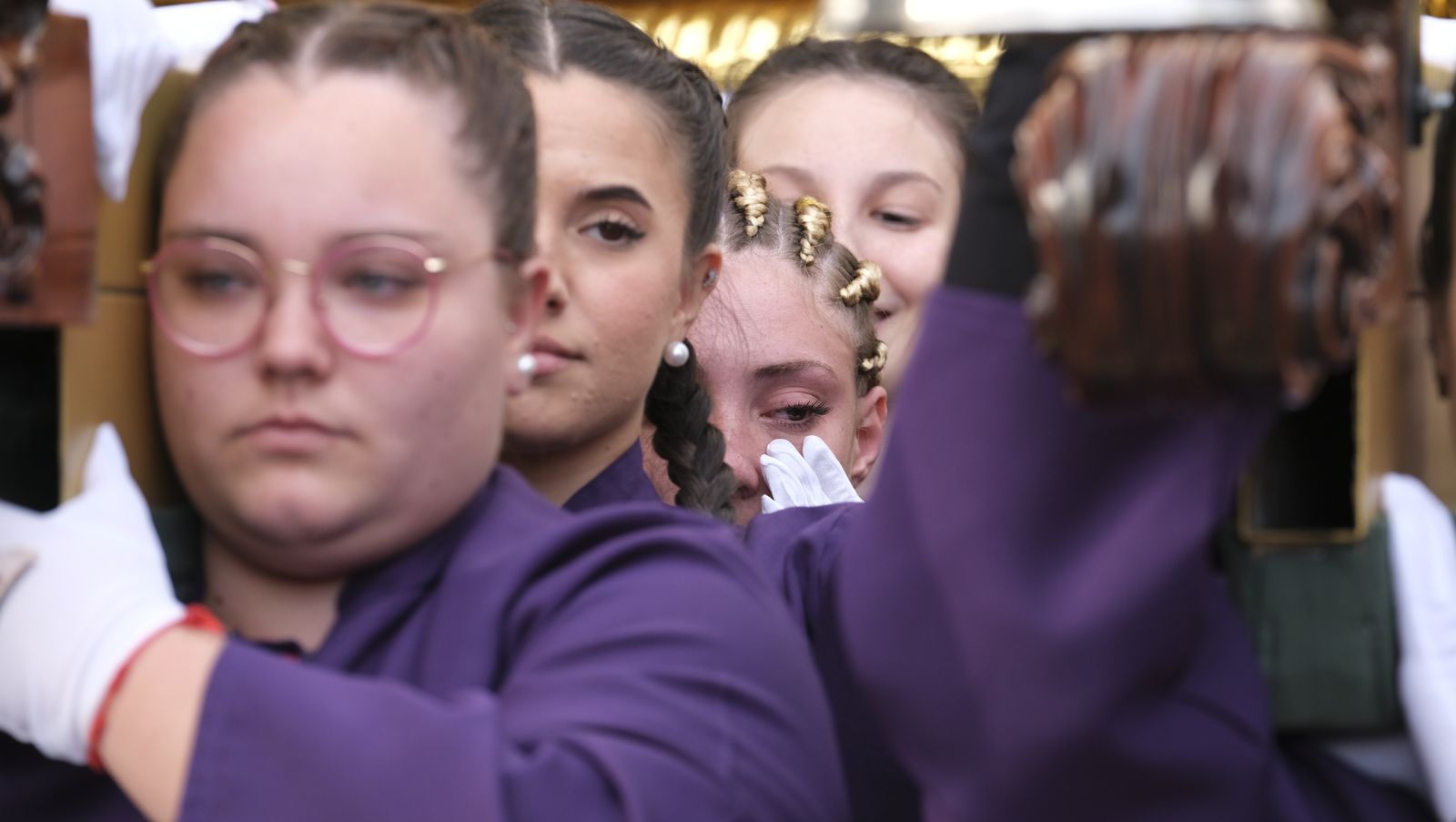 La procesión del Encuentro por las calles de Almería, en imágenes