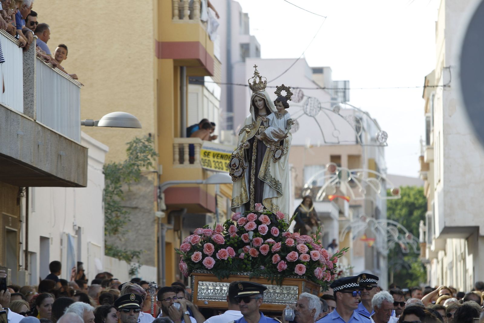 Fotogalería cucaña y procesión Fiestas Santa Ana Roquetas de Mar