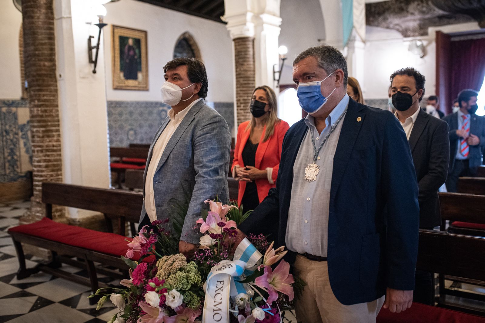 Imágenes de las ofrendas institucionales a la Virgen de La Cinta