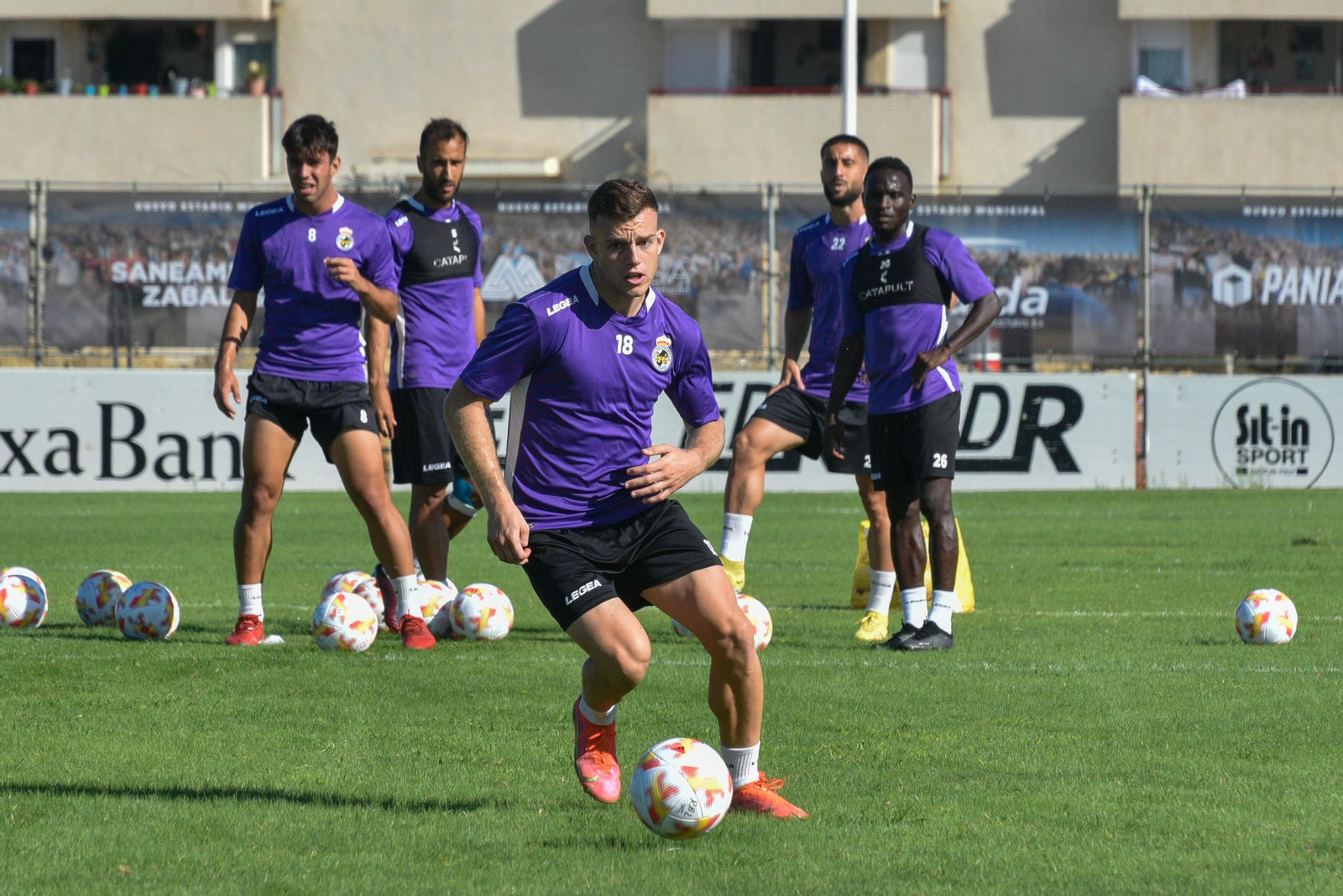 Álex Guti, uno de los cinco apercibidos, en un entrenamiento