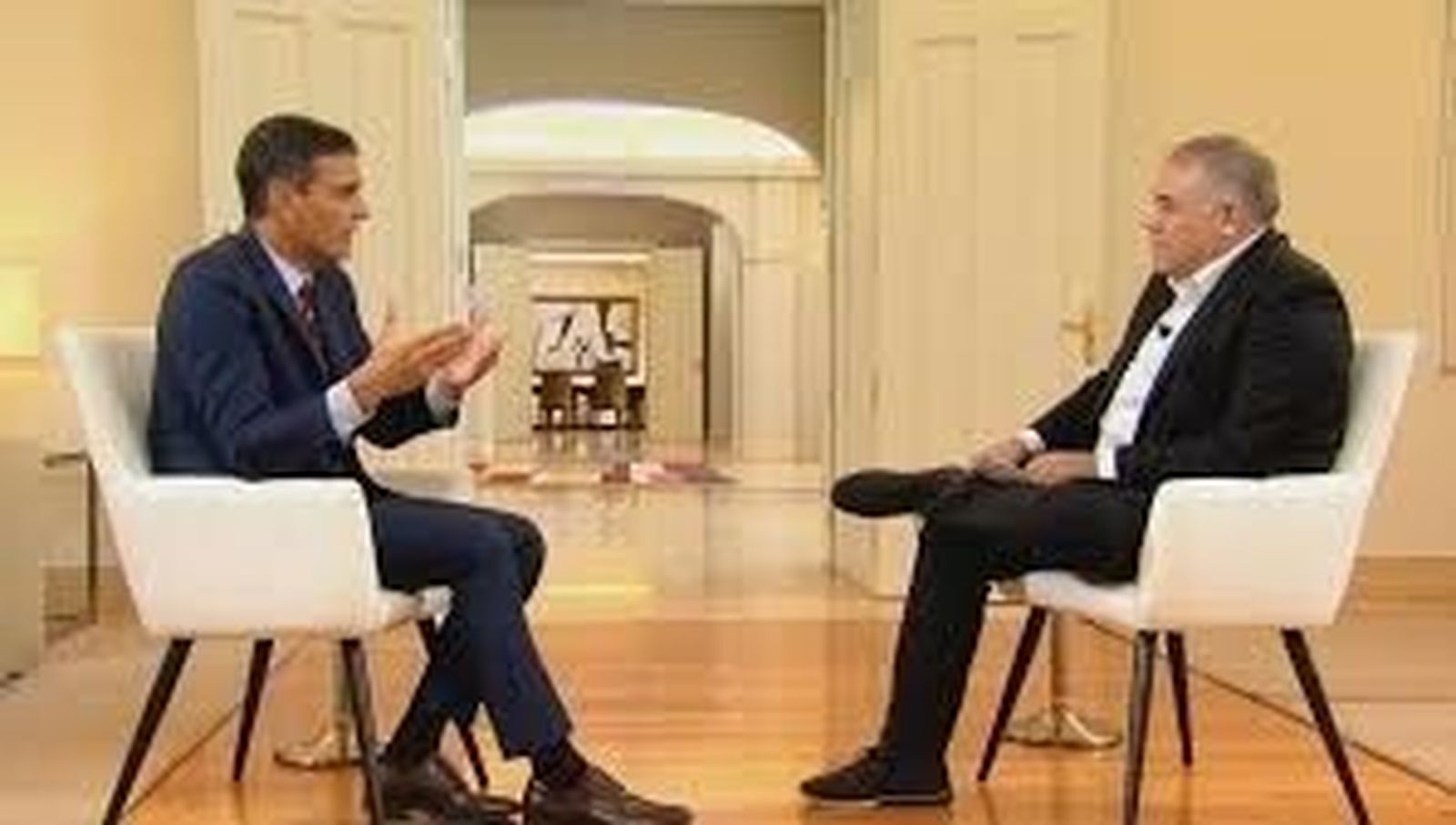 Pedro Sánchez durante la entrevista en el Palacio de La Moncloa que le hizo el periodista Antonio Ferreras el pasado  19 de septiembre.