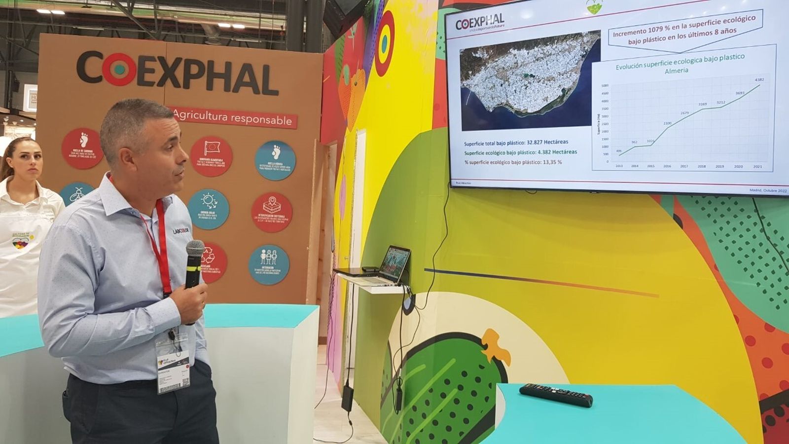 Francisco Garrido, director de Labcolor presentando el informe sobre seguridad alimentaria de la horticultura bajo invernadero de Almería.