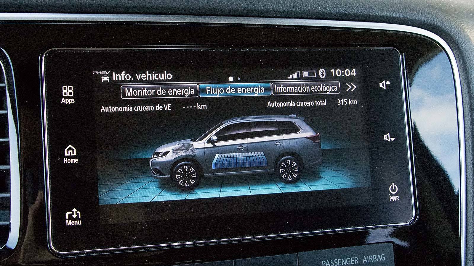 Esta pantalla es muy interesante para conocer el sistema híbrido.