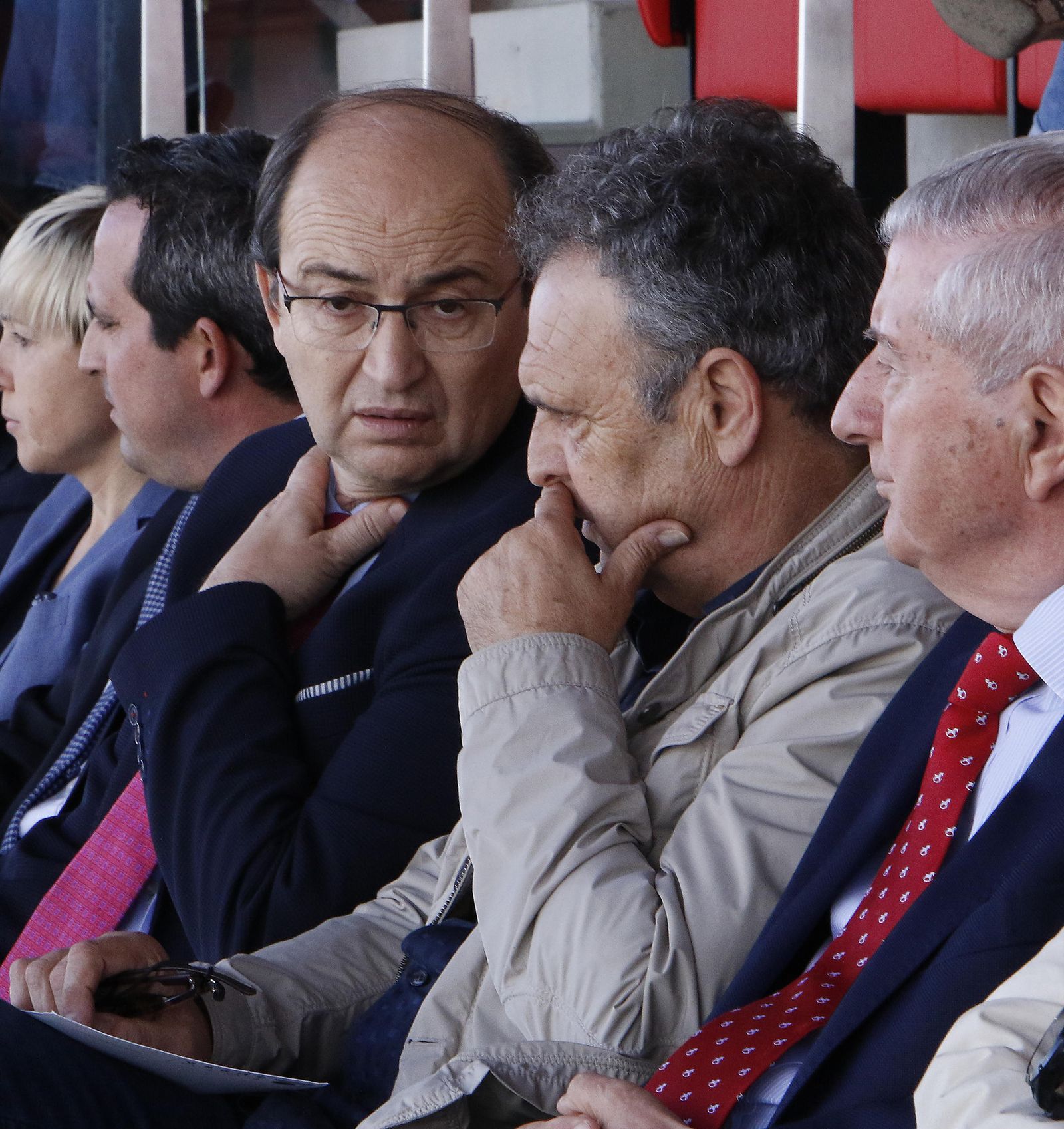 José Castro y Joaquín Caparrós, en un partido del filial.