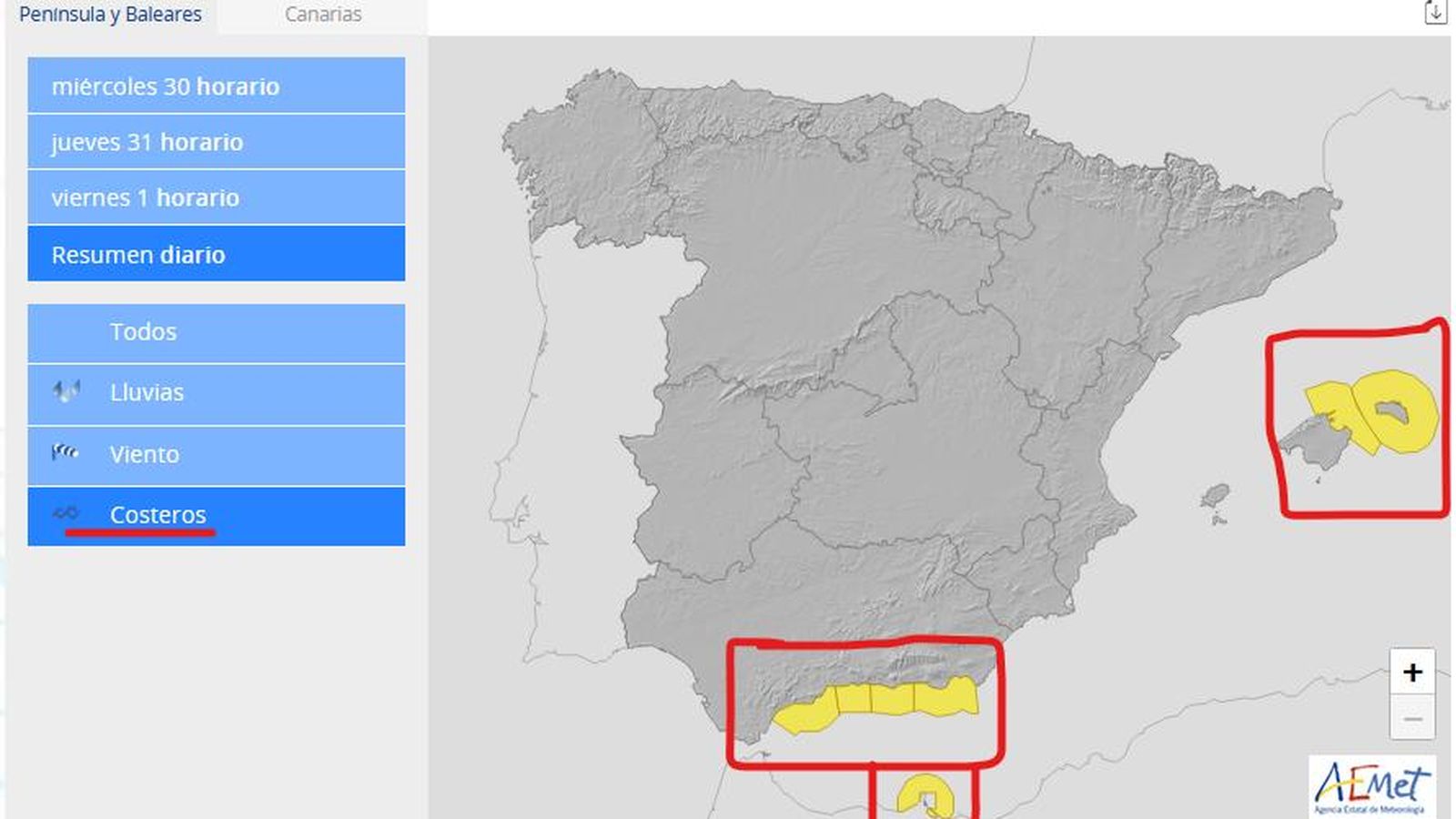 Alerta por fenómenos costeros y meteotsunamis en Almería