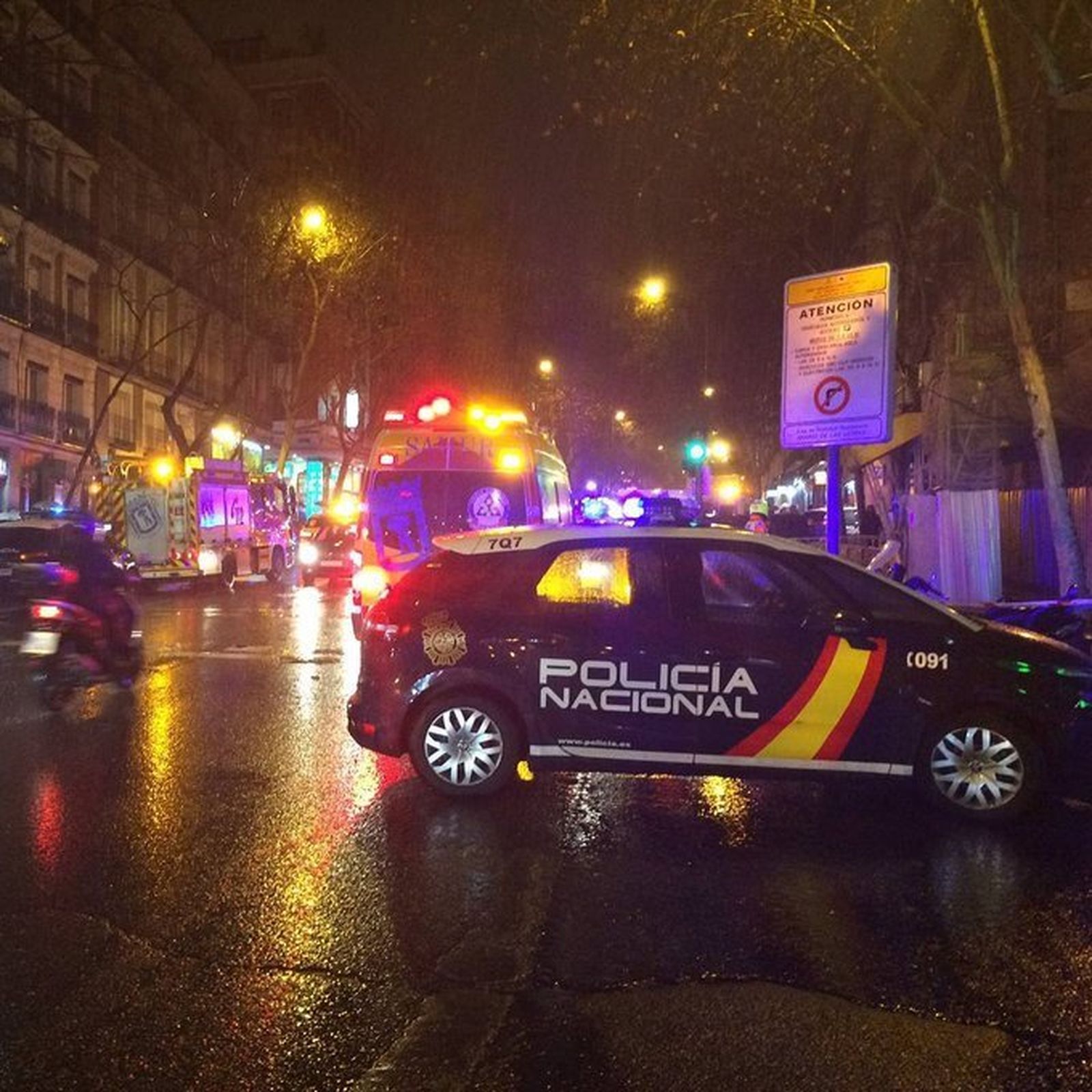 Imagen de una vehículo de la Policía Nacional durante otra actuación