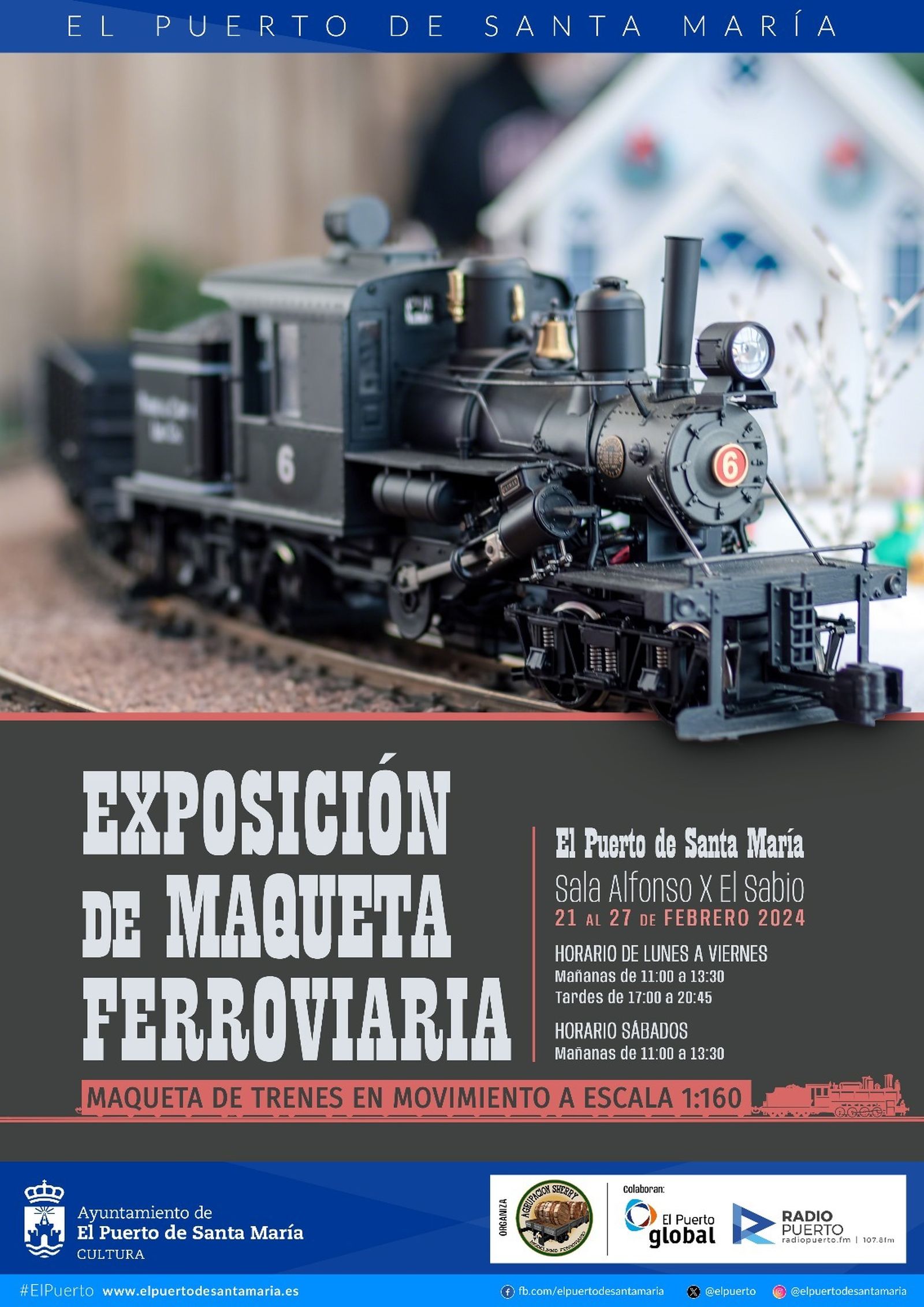 Cartel de la exposición de maquetas ferroviarias.