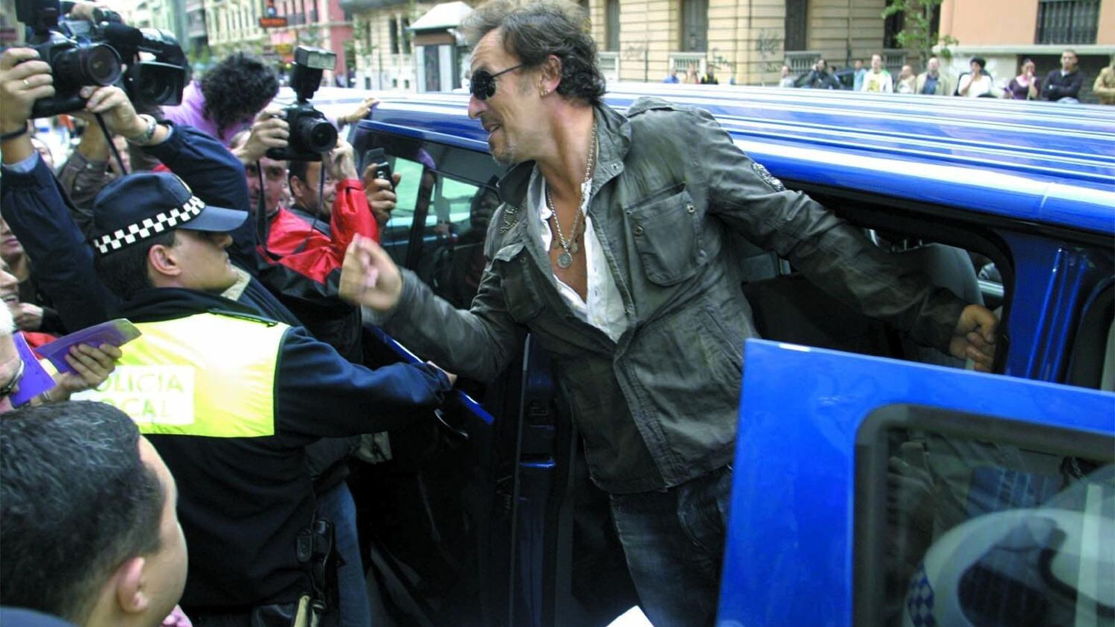 Bruce Springsteen, a su llegada a Granada Bruce Springsteen, a su llegada a Granada