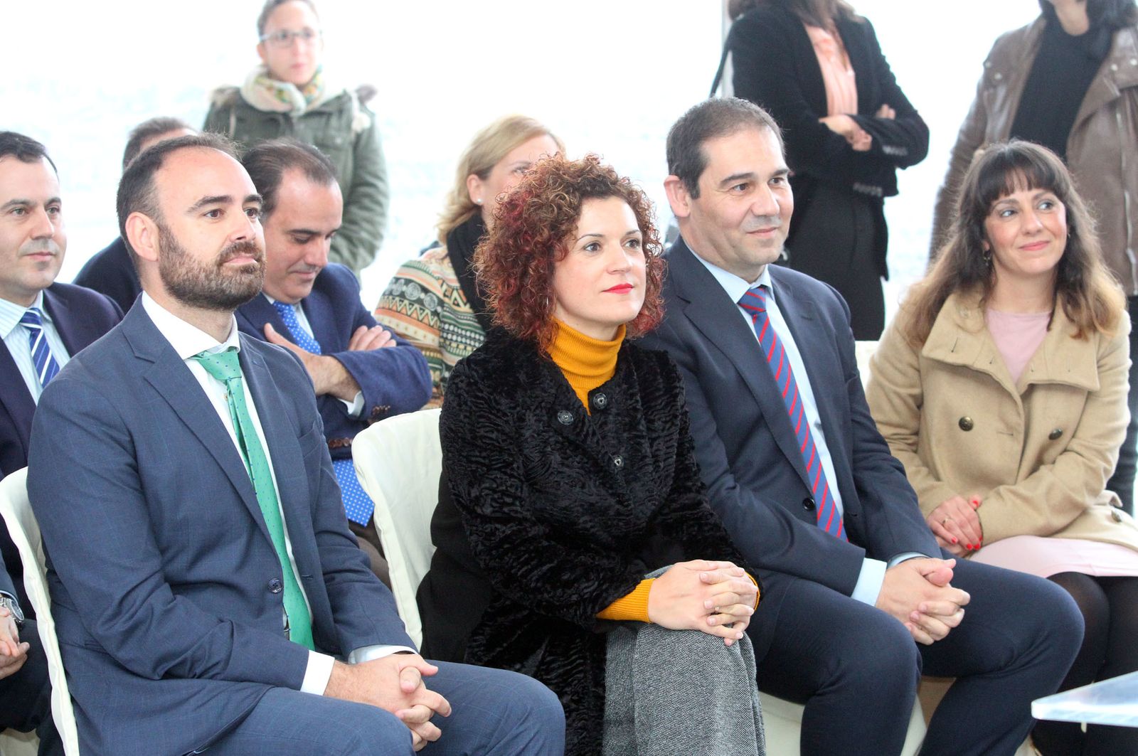 Imágenes de la colocación de la primera piedra de la planta de ElPozo en Jabugo.