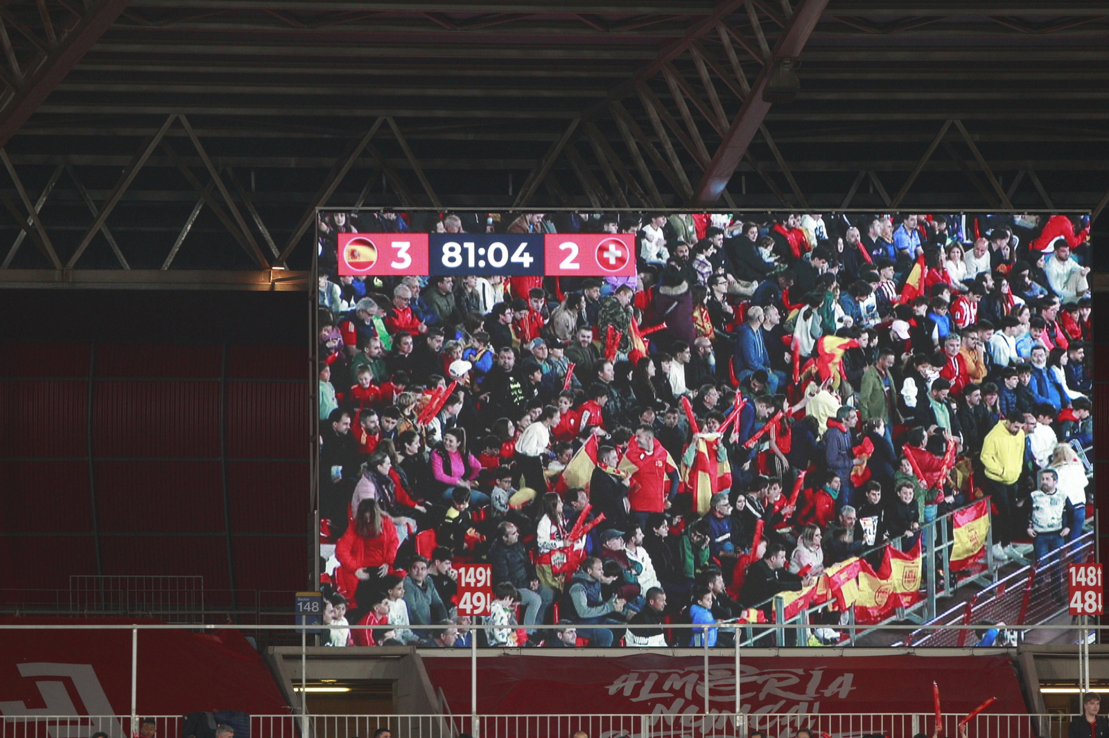 Imágenes del partido de fútbol amistoso entre las selecciones de España y Suiza Sub 21, disputado en Almería