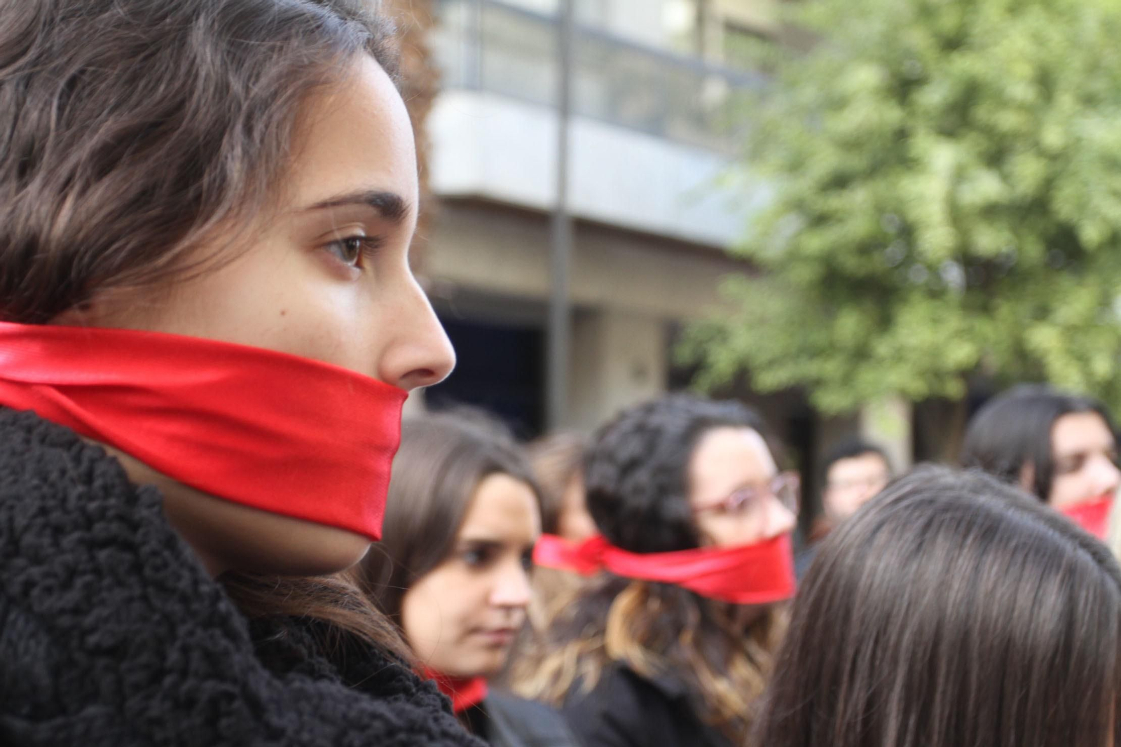 Lectura de manifiesto de violencia contra la mujer