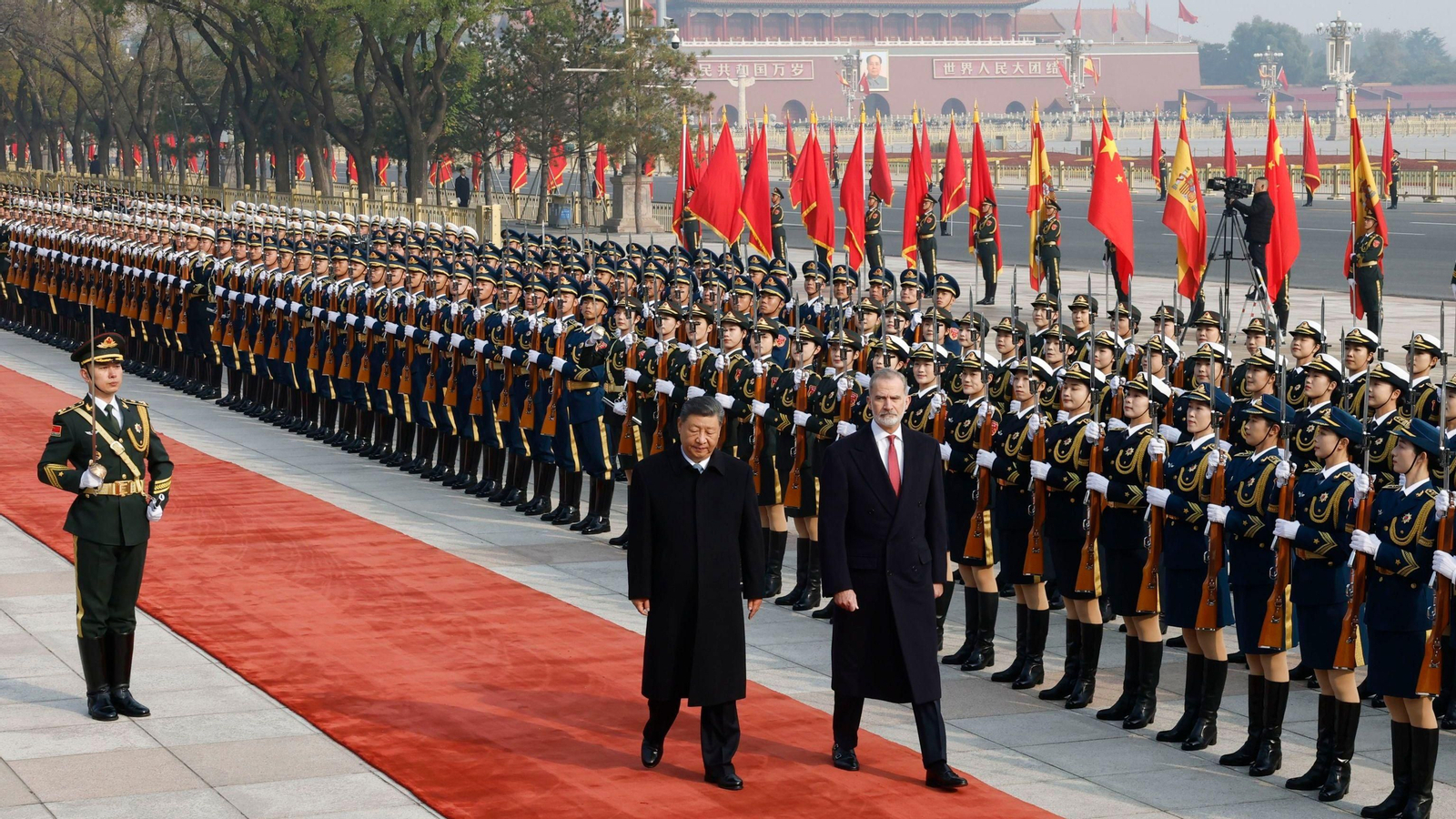 El Rey Felipe VI y el presidente chino, Xi Jinping, durante la reciente visita de Estado a China.