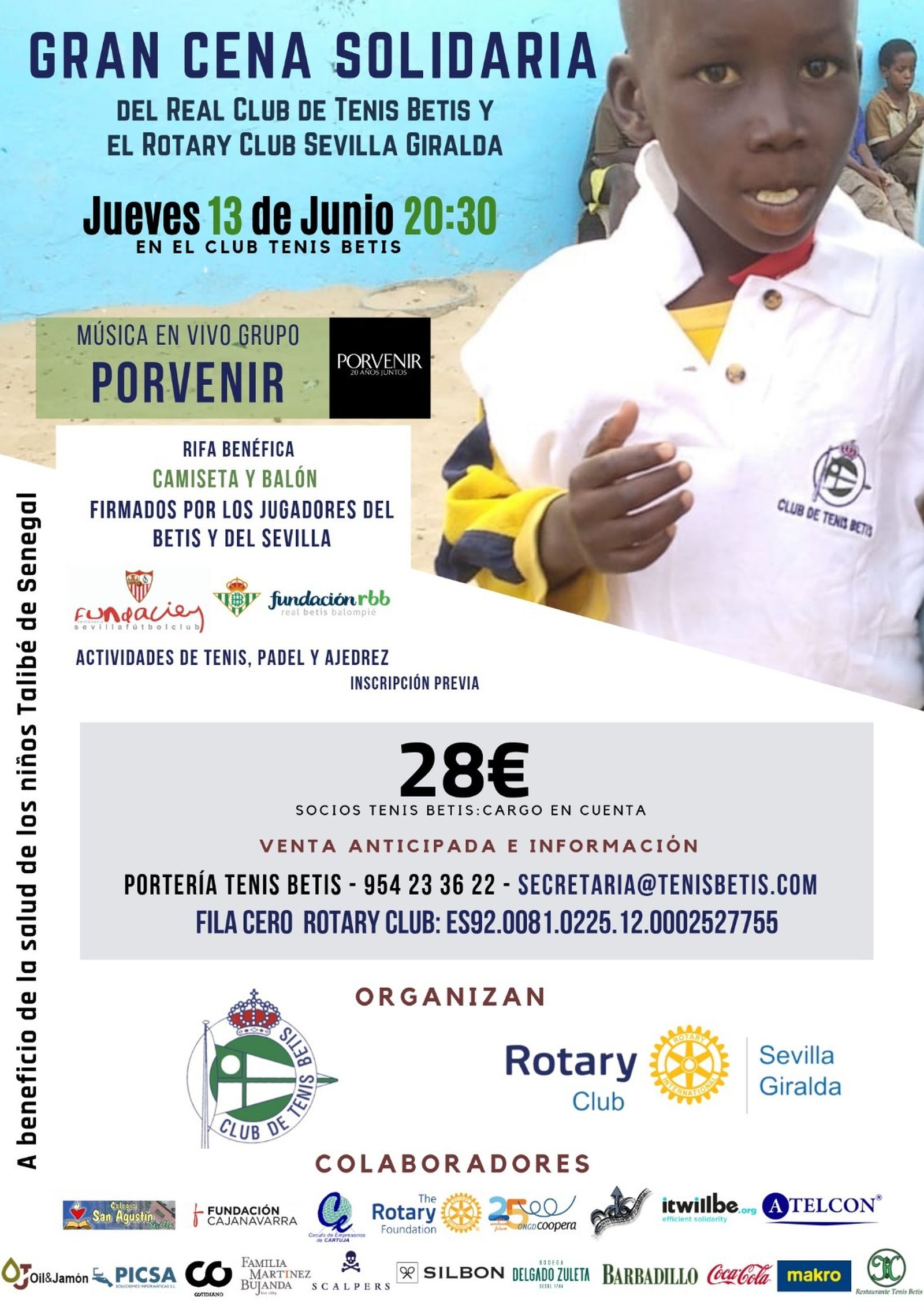 Cartel de la cena solidaria .