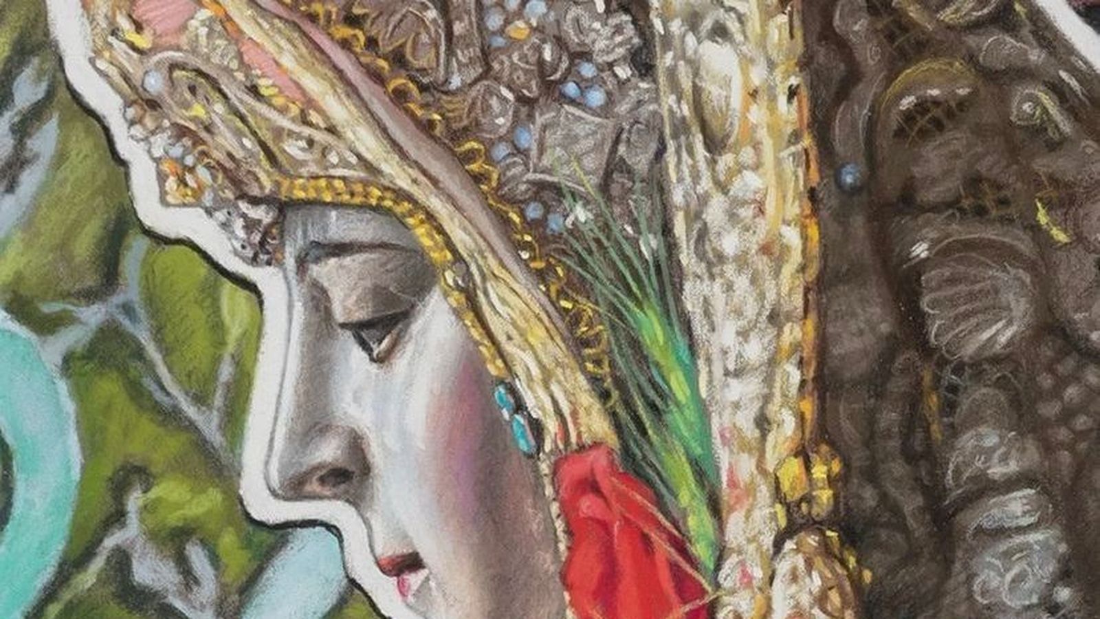 El perfil de la Virgen en el cartel