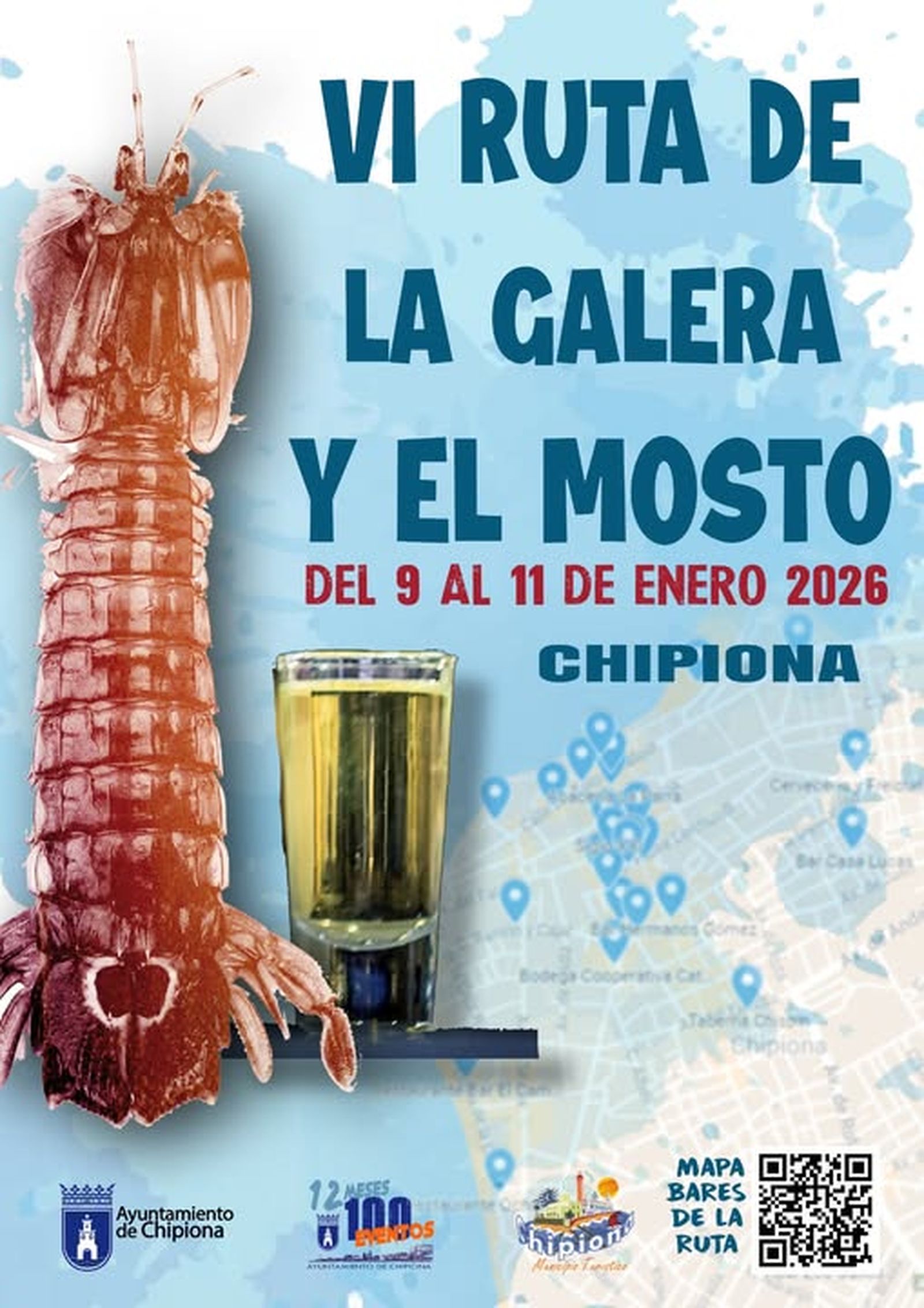 Cartel de la VI Ruta de la Galera y el Mosto de Chipiona.