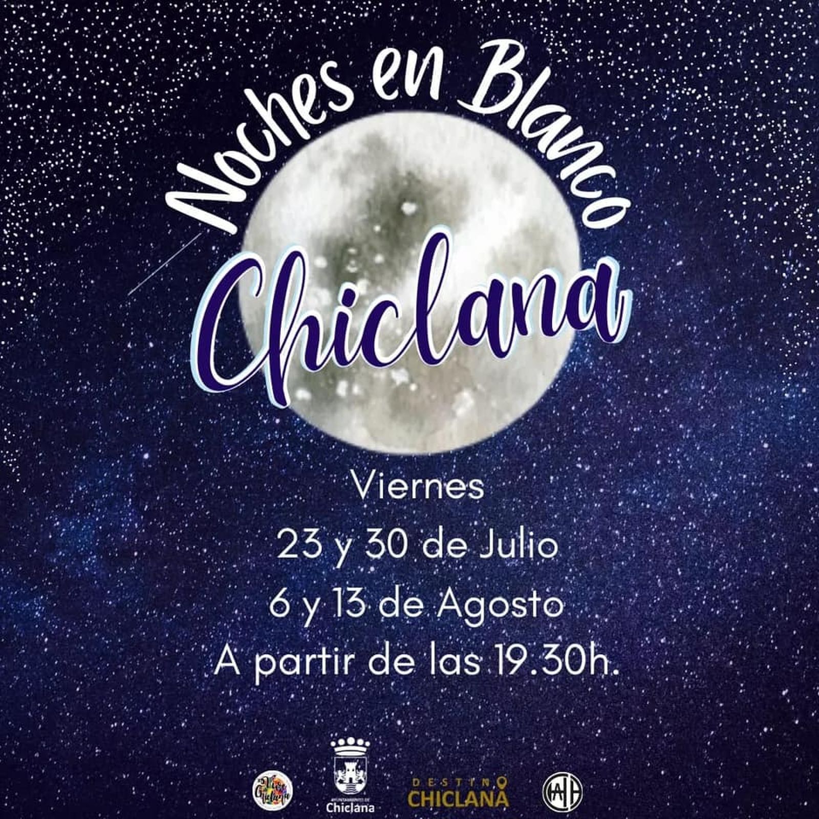 Cartel anunciador de las noches en blanco de la ciudad.