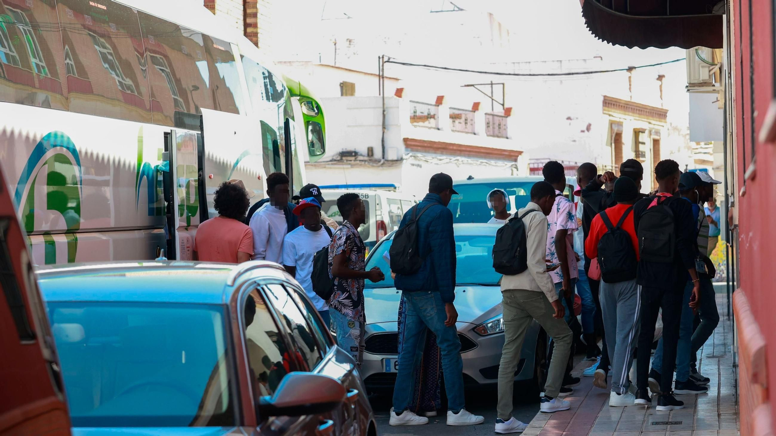 Llegada de los migrantes a Alcalá de Guadaíra