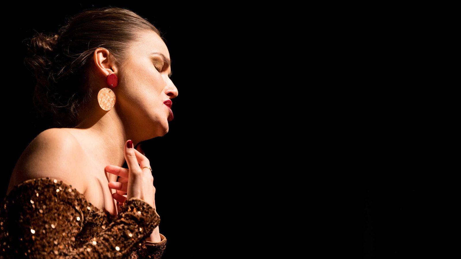 La soprano Rocío Faus durante el concierto de Año Nuevo en el Teatro de las Cortes de San Fernando.