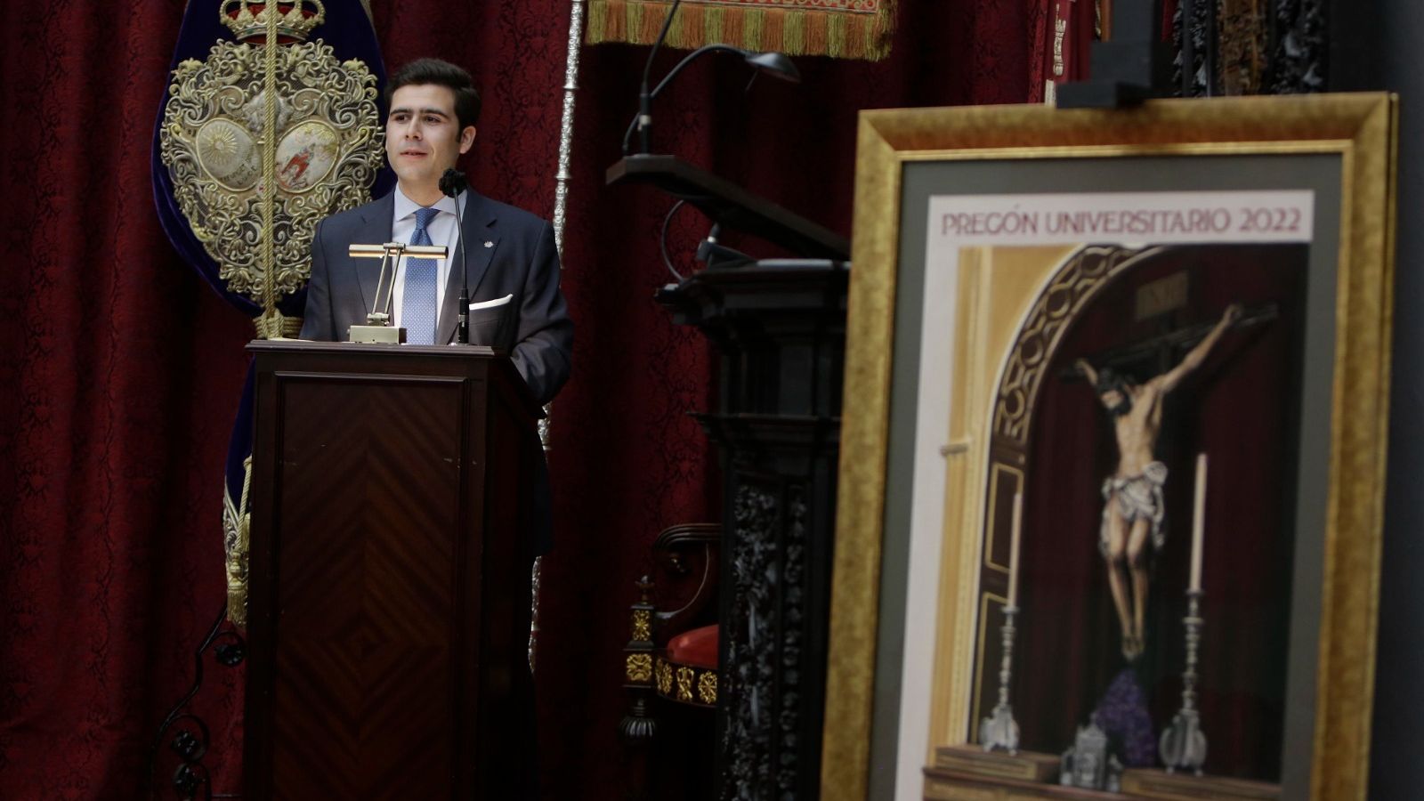 Federico Martínez-James Hidalgo en un momento del Pregón Universitario
