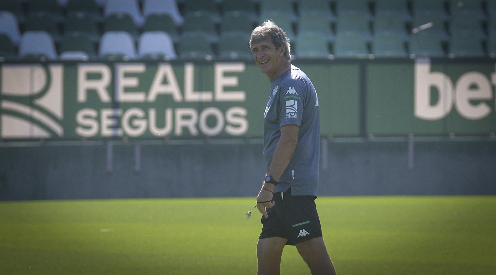 Pellegrini, durante un entrenamiento del Betis.