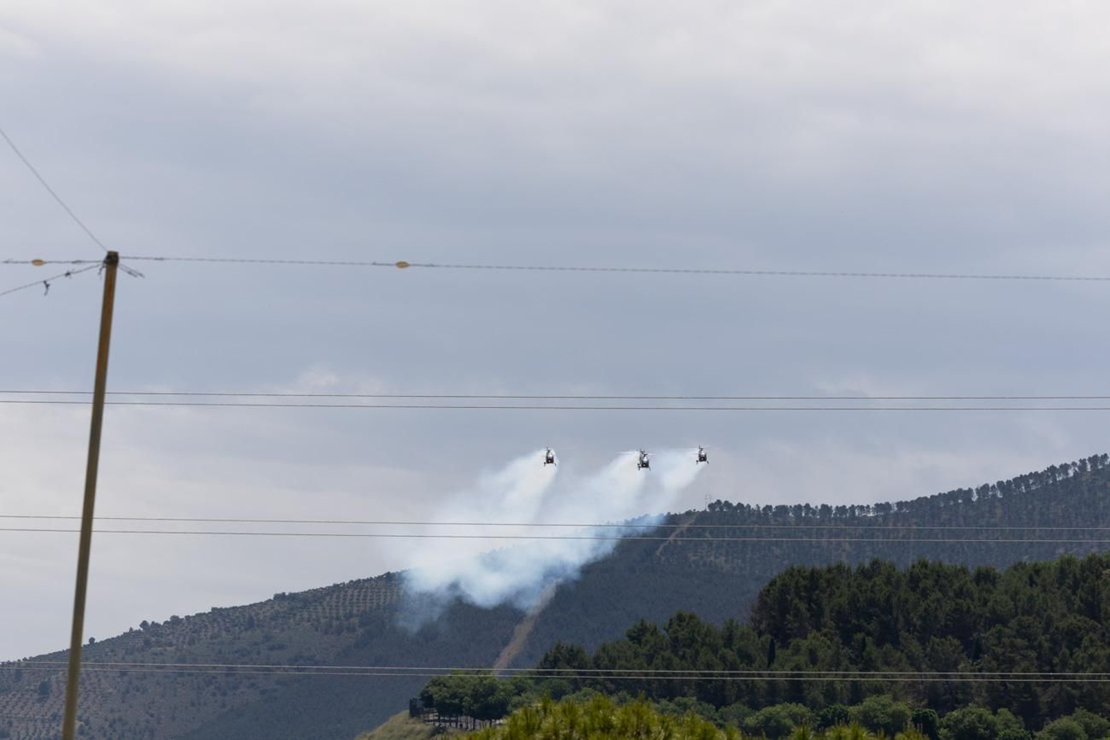 Exhibición de la Patrulla Aspa del Ejército del Aire y del Espacio con motivo del 1.200 aniversario de la capitalidad de Jaén