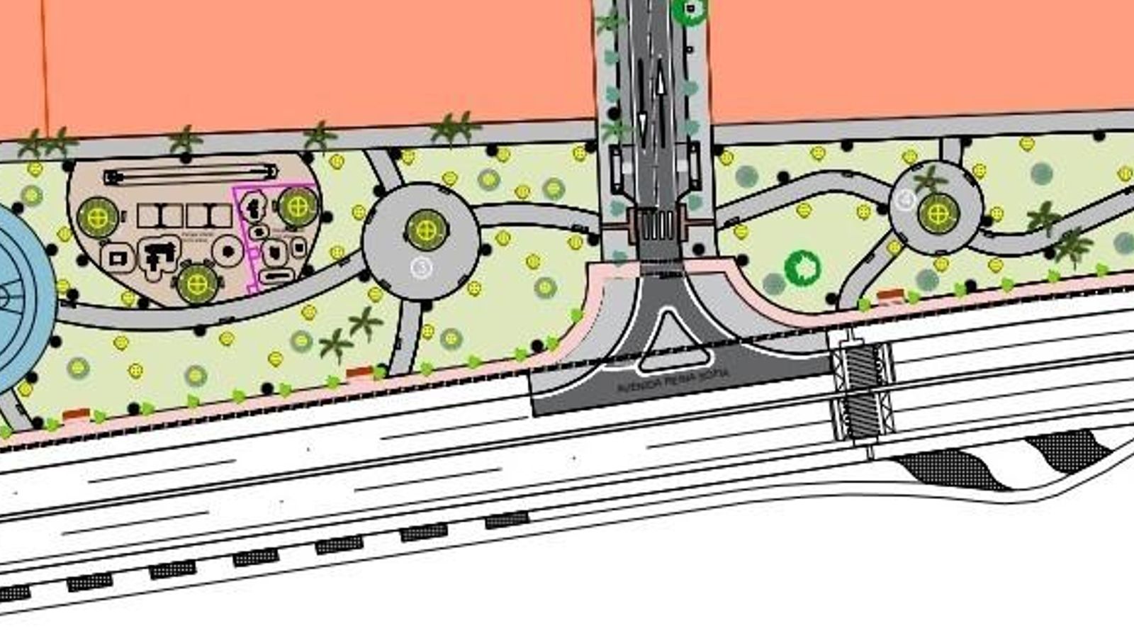 Diseño del futuro paseo peatonal de Croft.