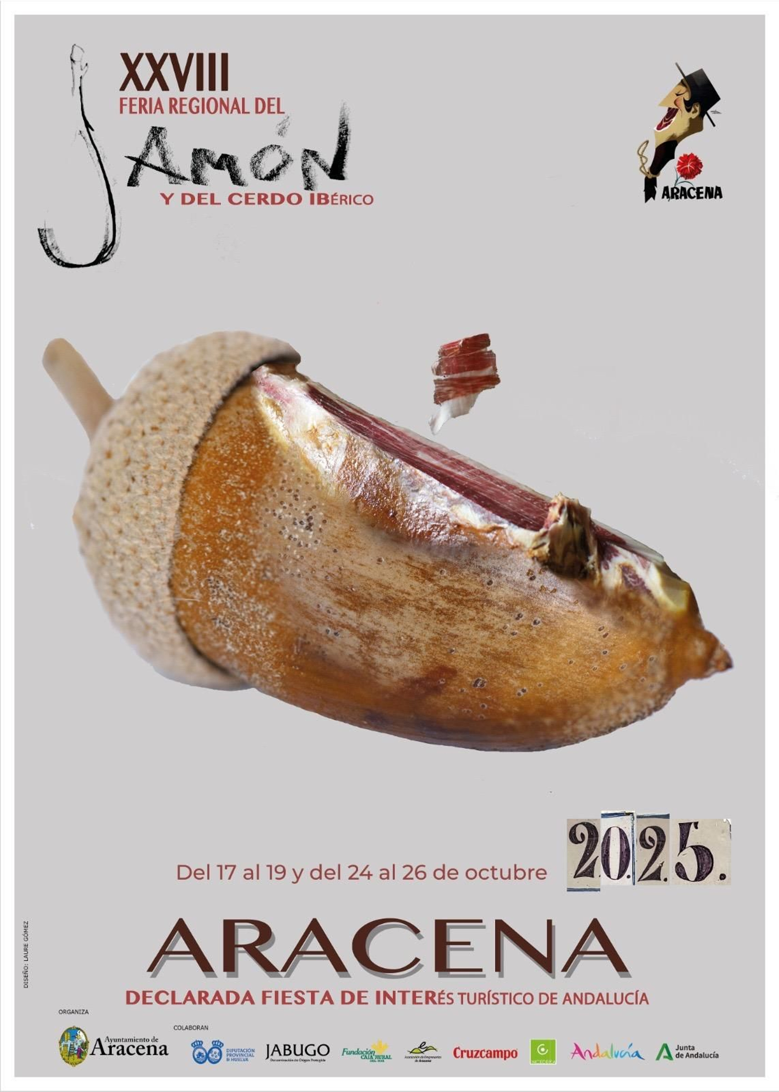 Cartel de esta XXVIII Feria del Jamón y del Cerdo Ibérico