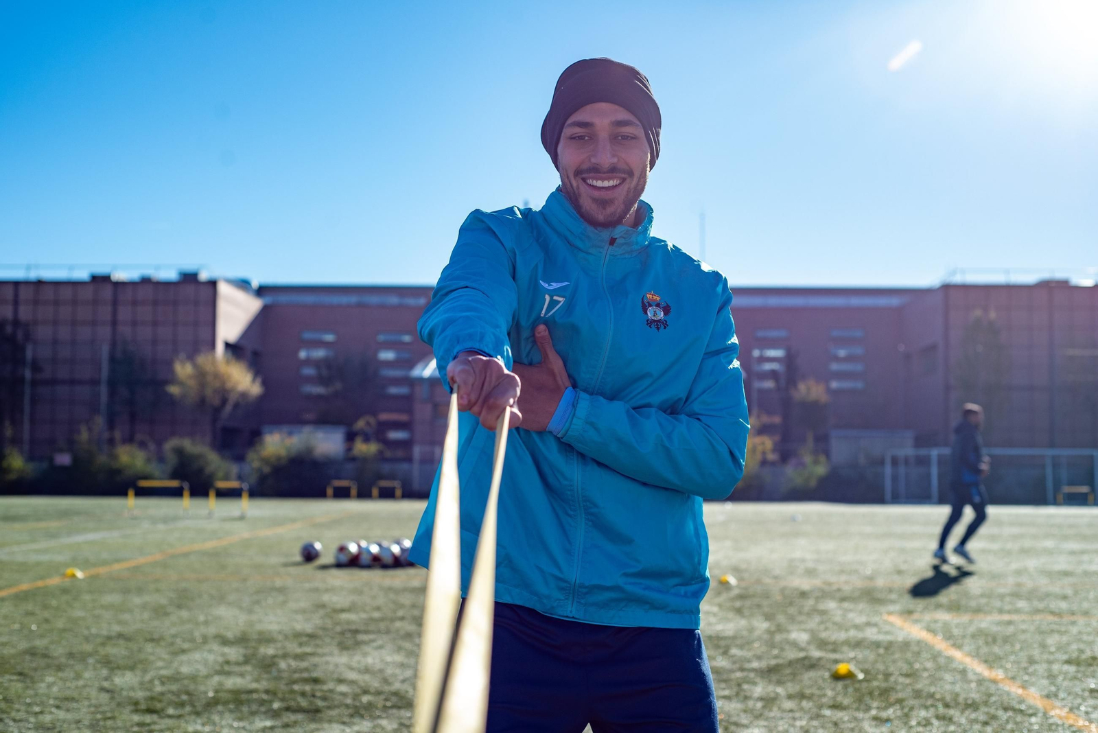 Bilal Ouacharaf, en un entrenamiento del CF Talavera de la Reina