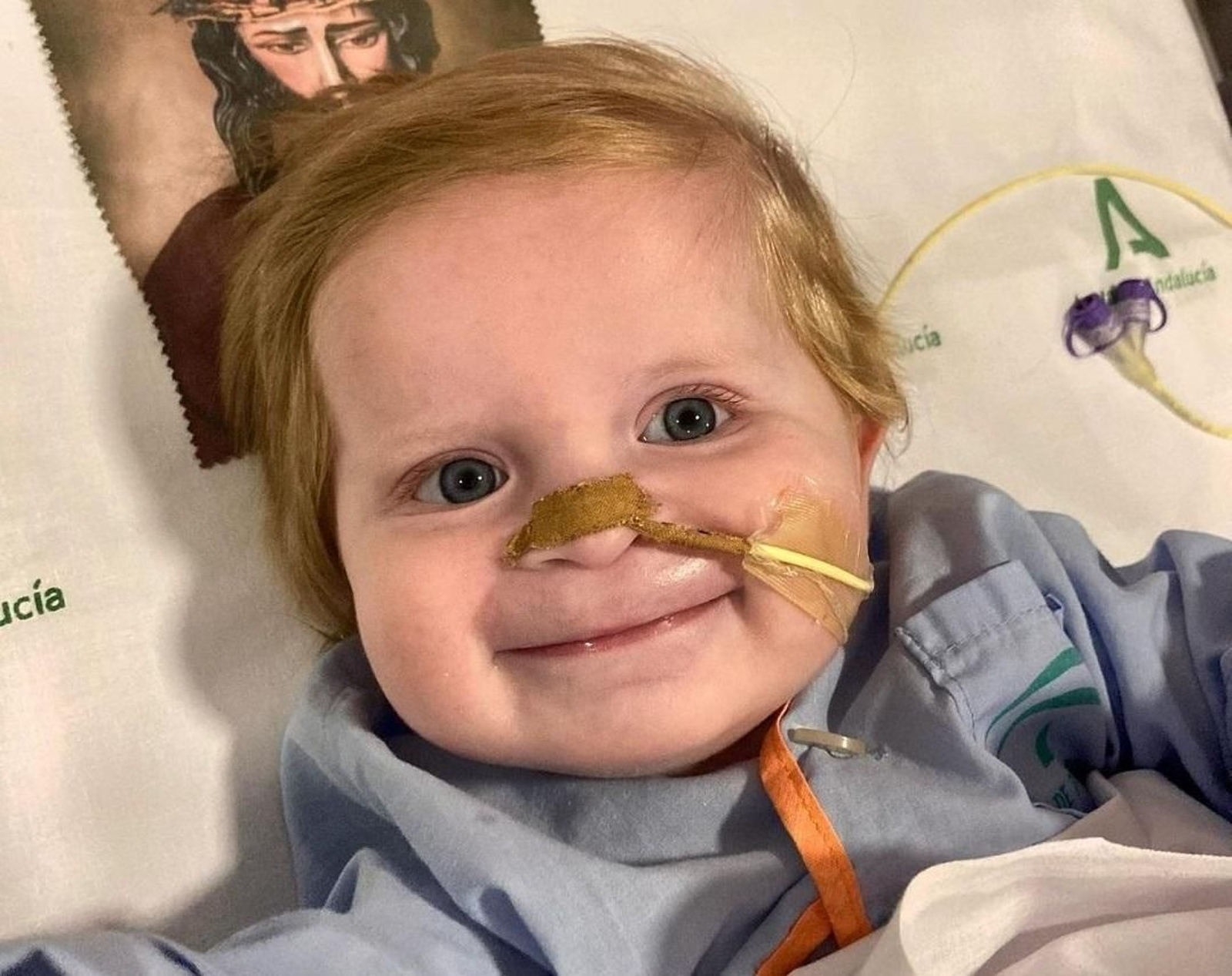 Gabriela, con una sonda en la nariz que la ayuda a alimentarse. Gabriela, con una sonda en la nariz que la ayuda a alimentarse.