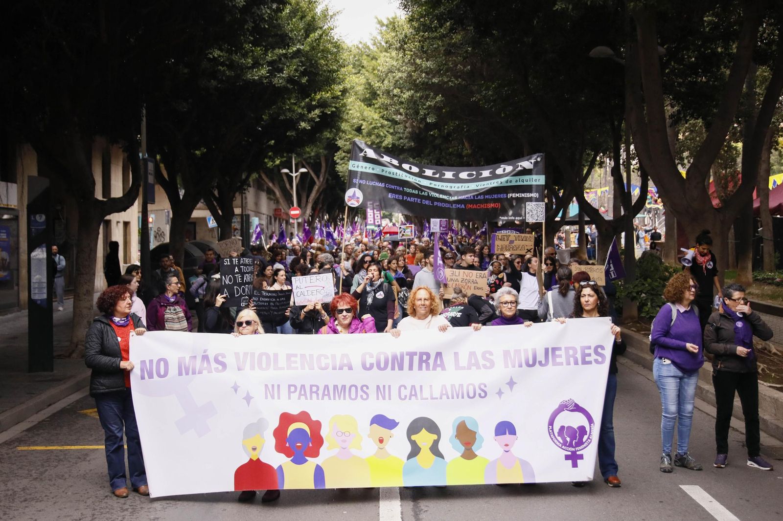 Las imágenes de la manifestación realizada por la Plataforma de Acción Feminista en Almería