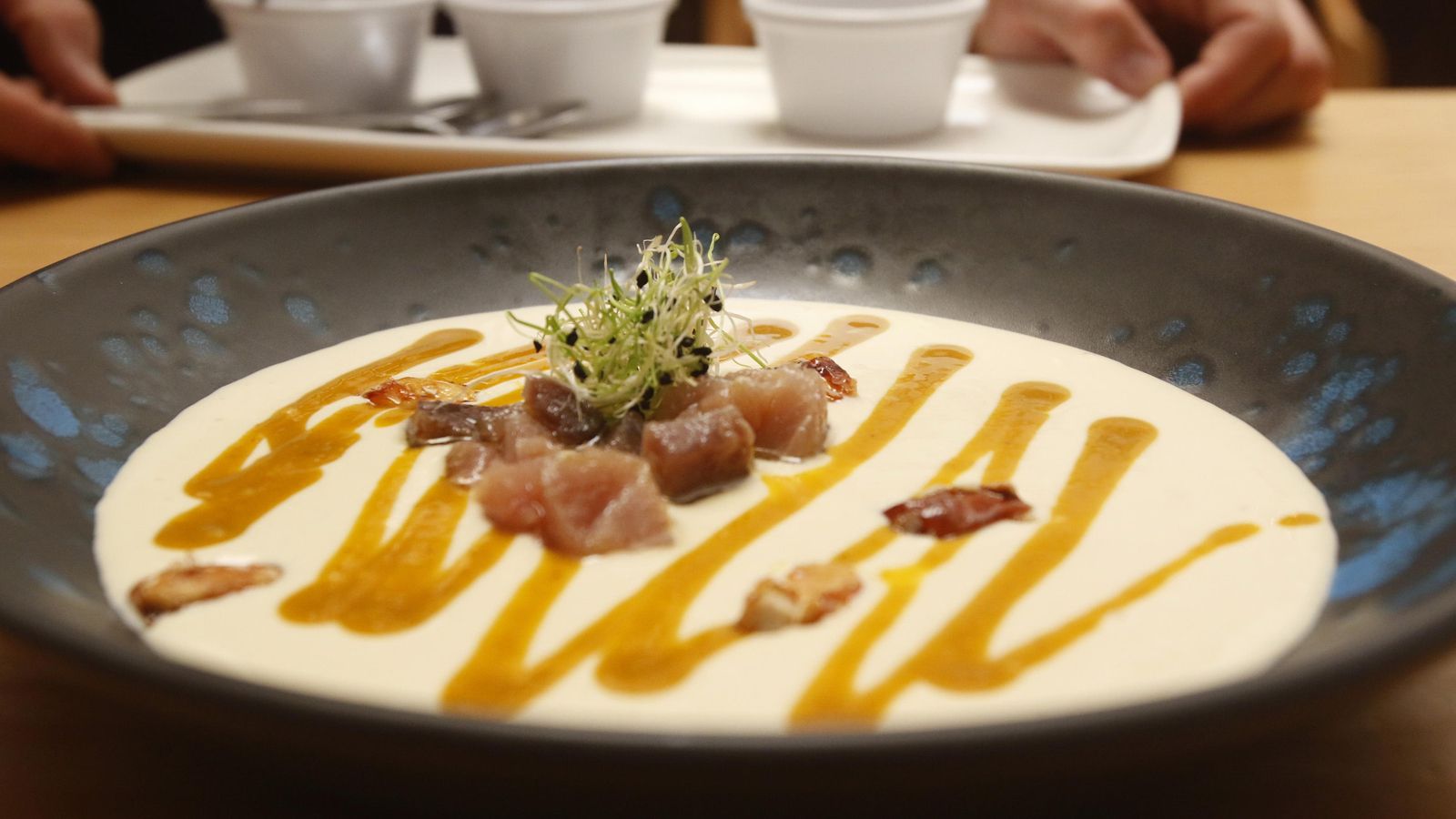 Plato de mazamorra preparado por Antonio Jiménez.