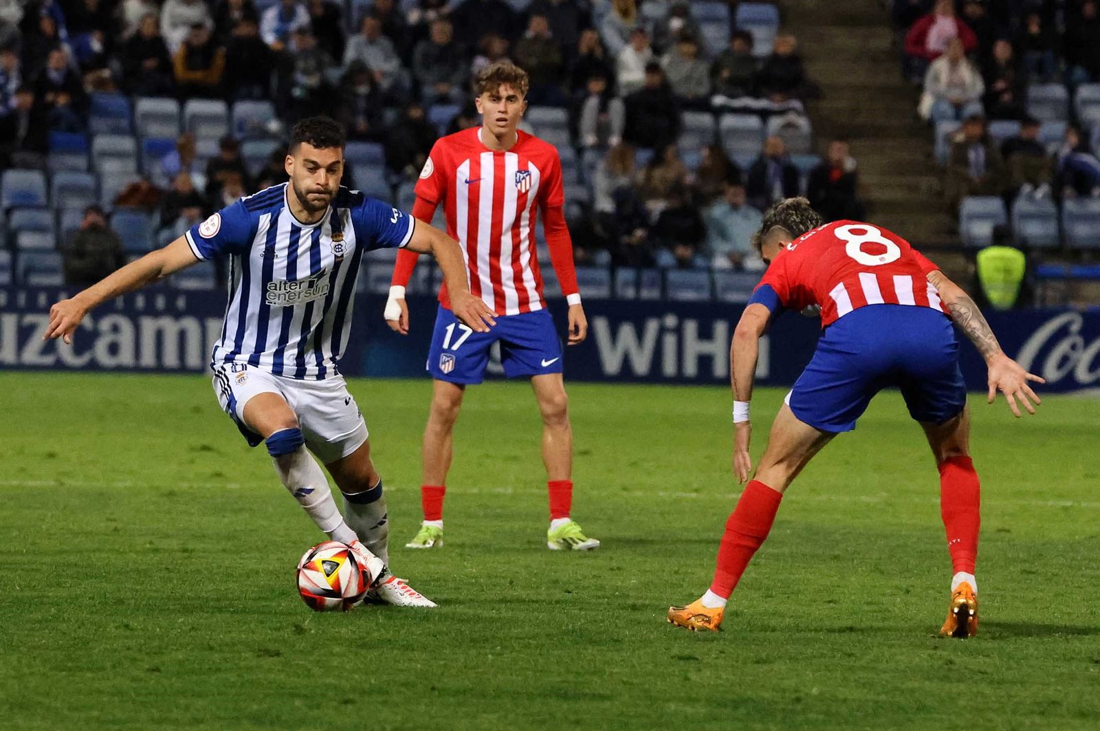 Un lance del Recre-Atlético de Madrid B de la pasada temporada.
