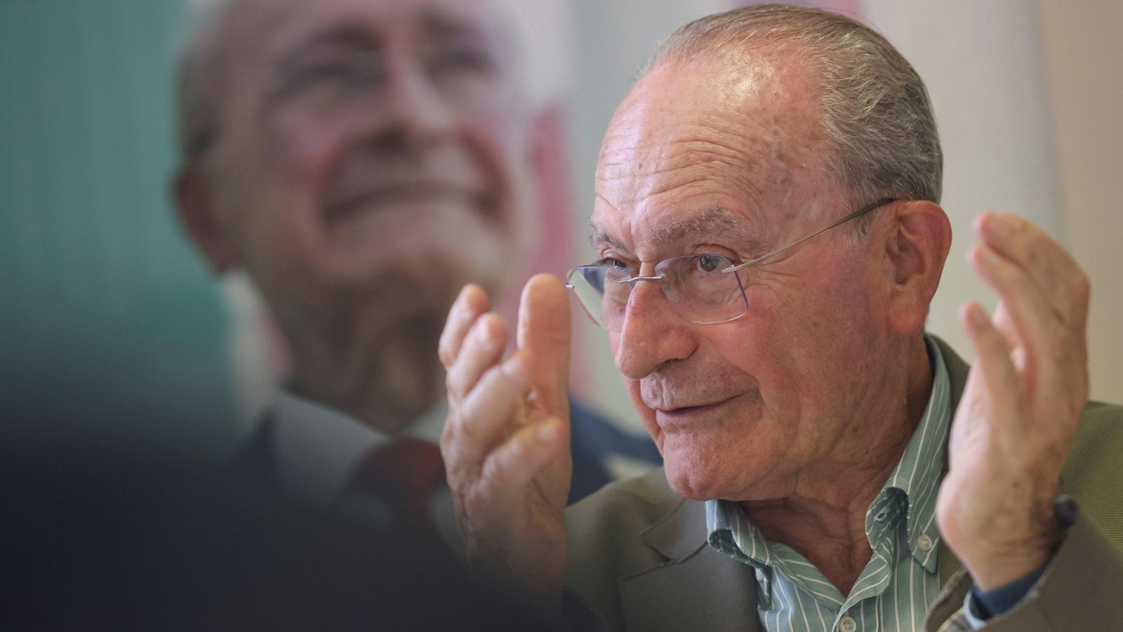 El candidato a la reelección en un momento de la conversación.