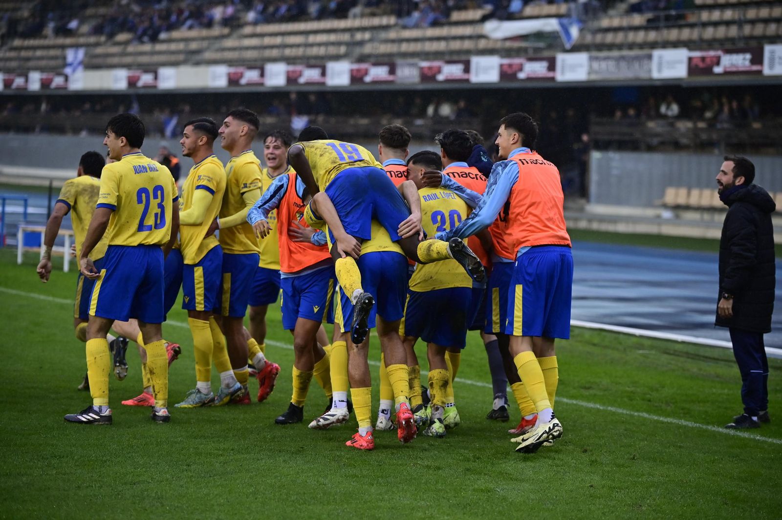 La alegría del filial cadista tras su gol en Chapín en el último triunfo.