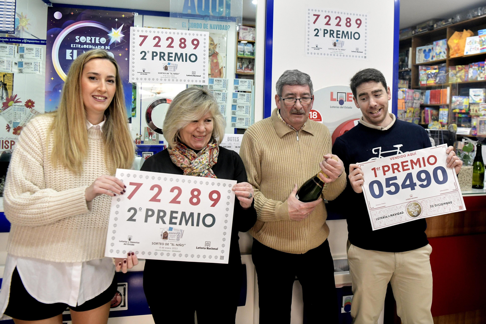 La celebración del Segundo Premio del Sorteo del NIño 2023 en Granada, en imágenes