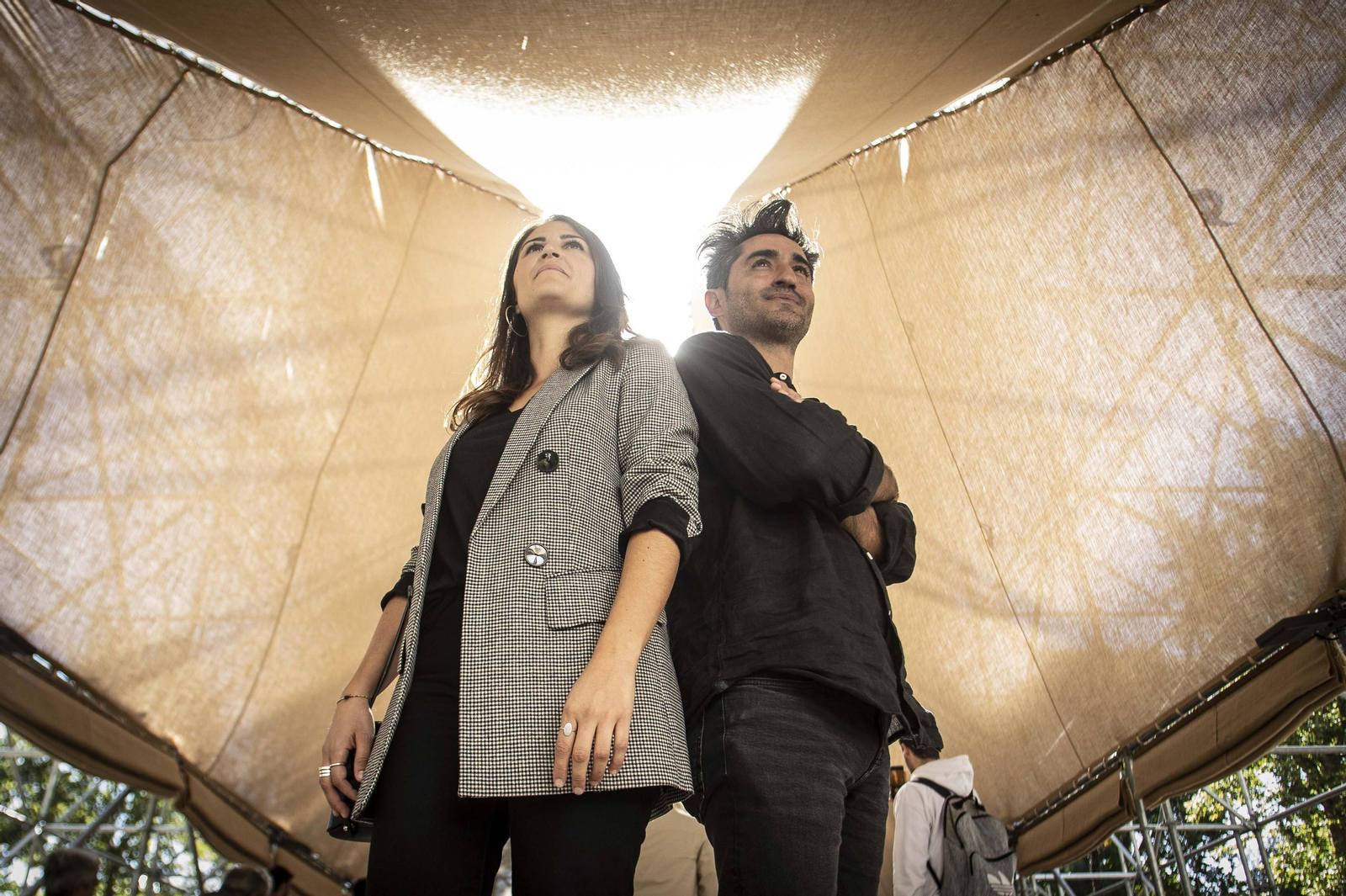 Los autores del proyecto del pabellón temporal AIRE.