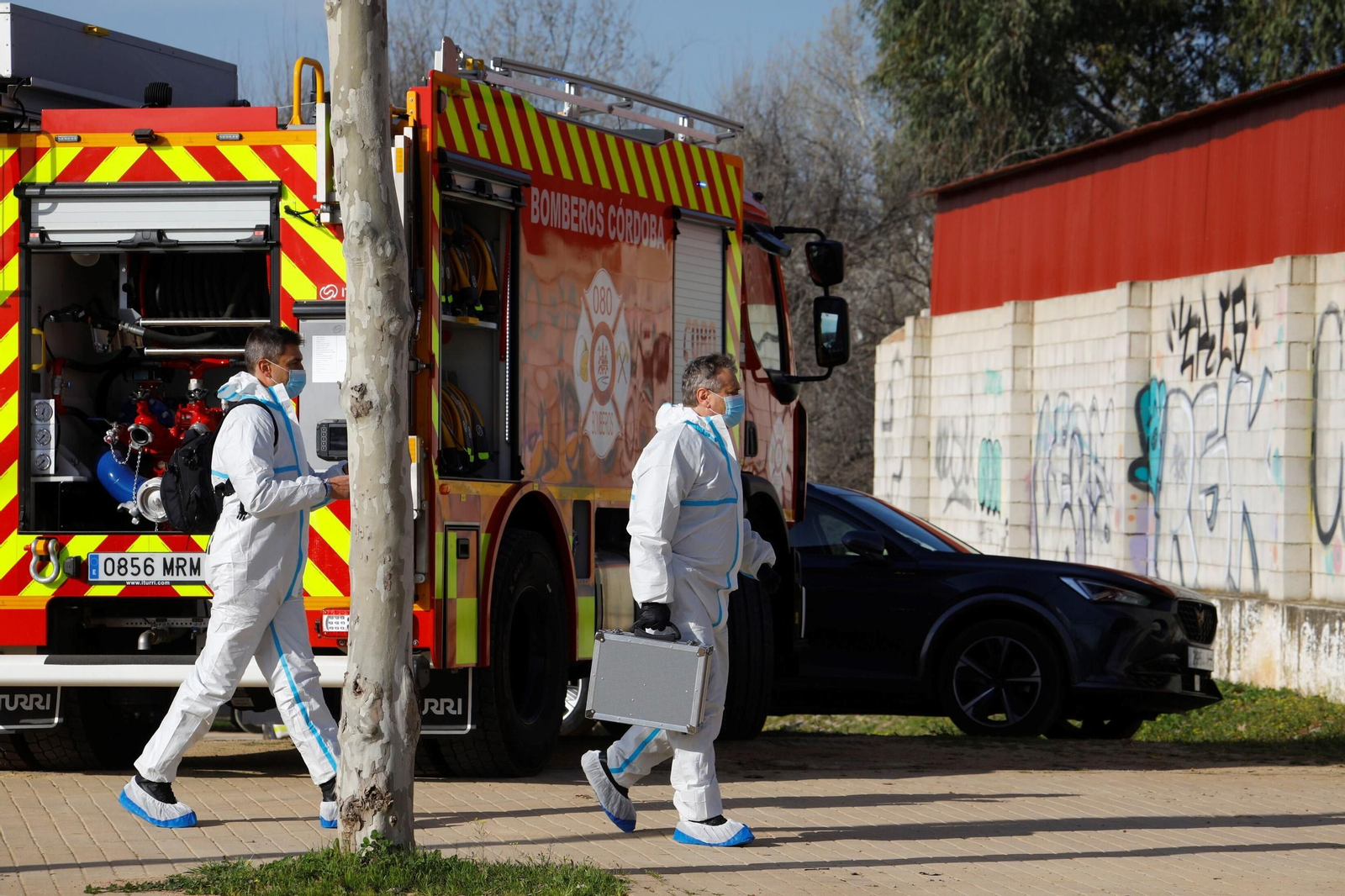 El simulacro de actuación ante una explosión en la Feria de Córdoba, en imágenes