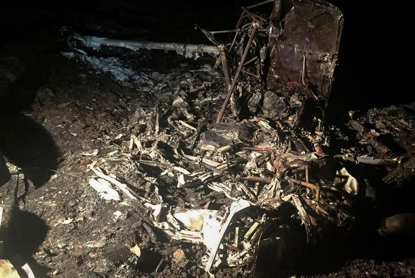 Los restos de la aeronave siniestrada