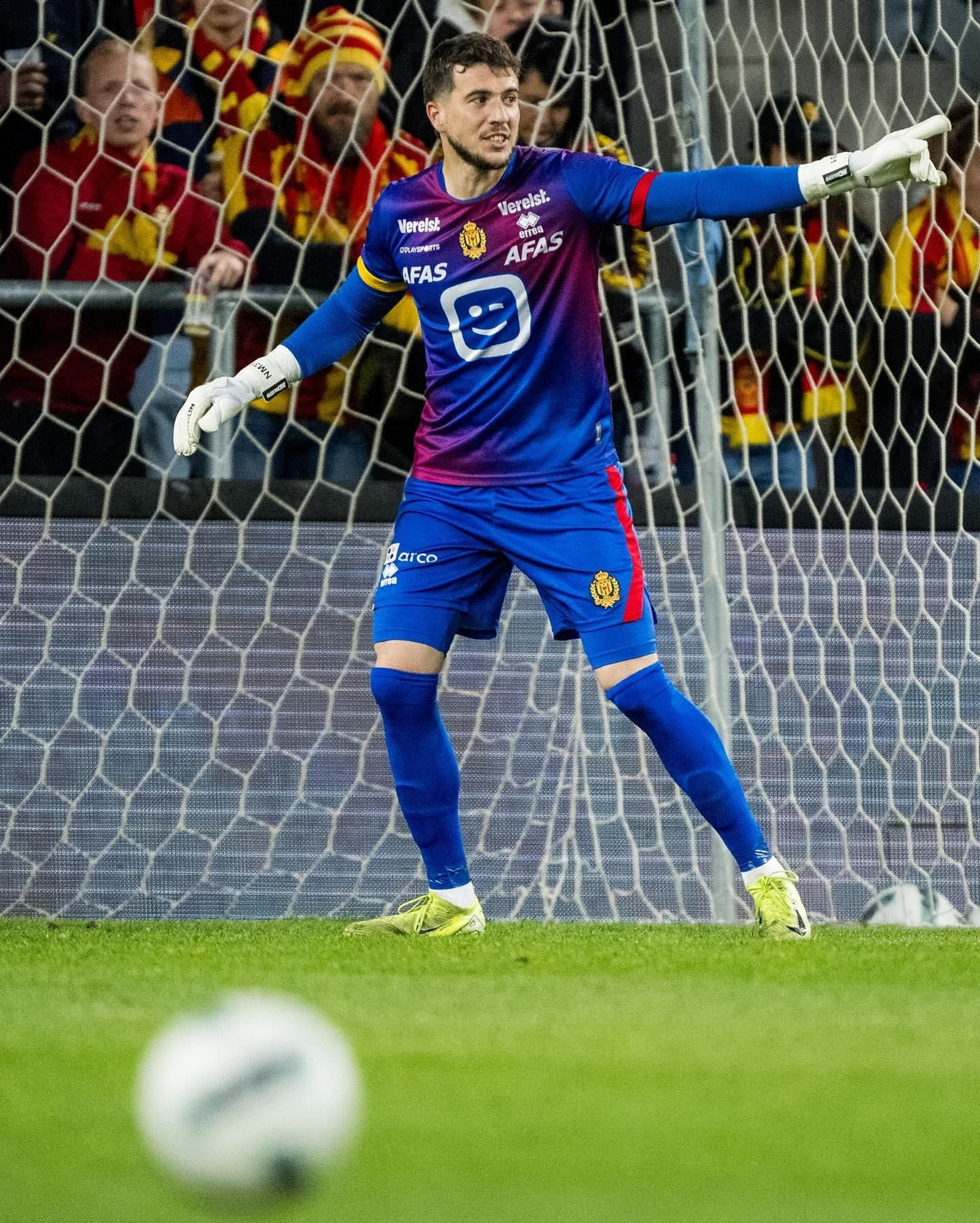 Nacho Miras, durante el encuentro de su debut en Primera división