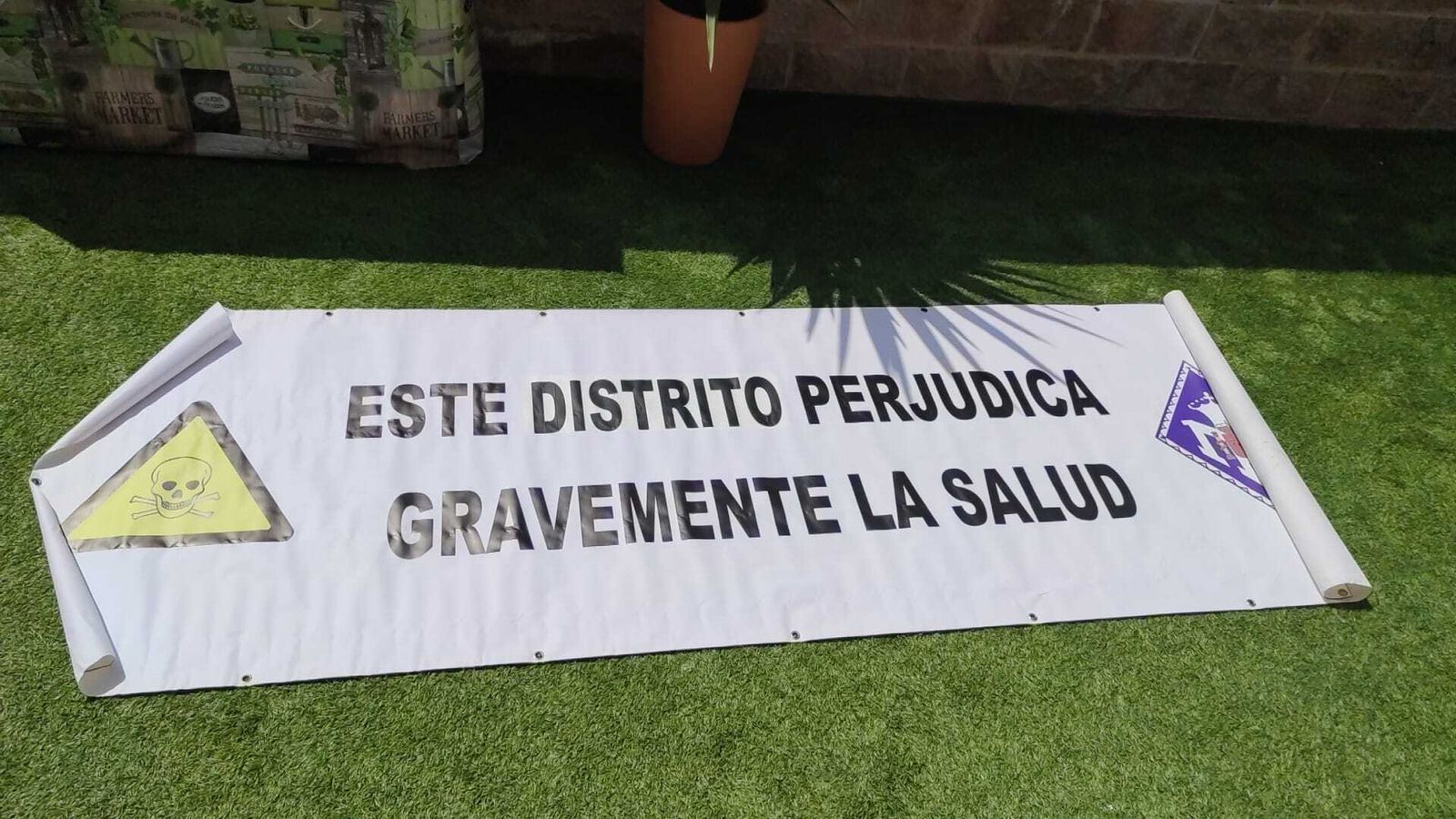 Pancarta de protesta elaborada por el sindicato Sppme.