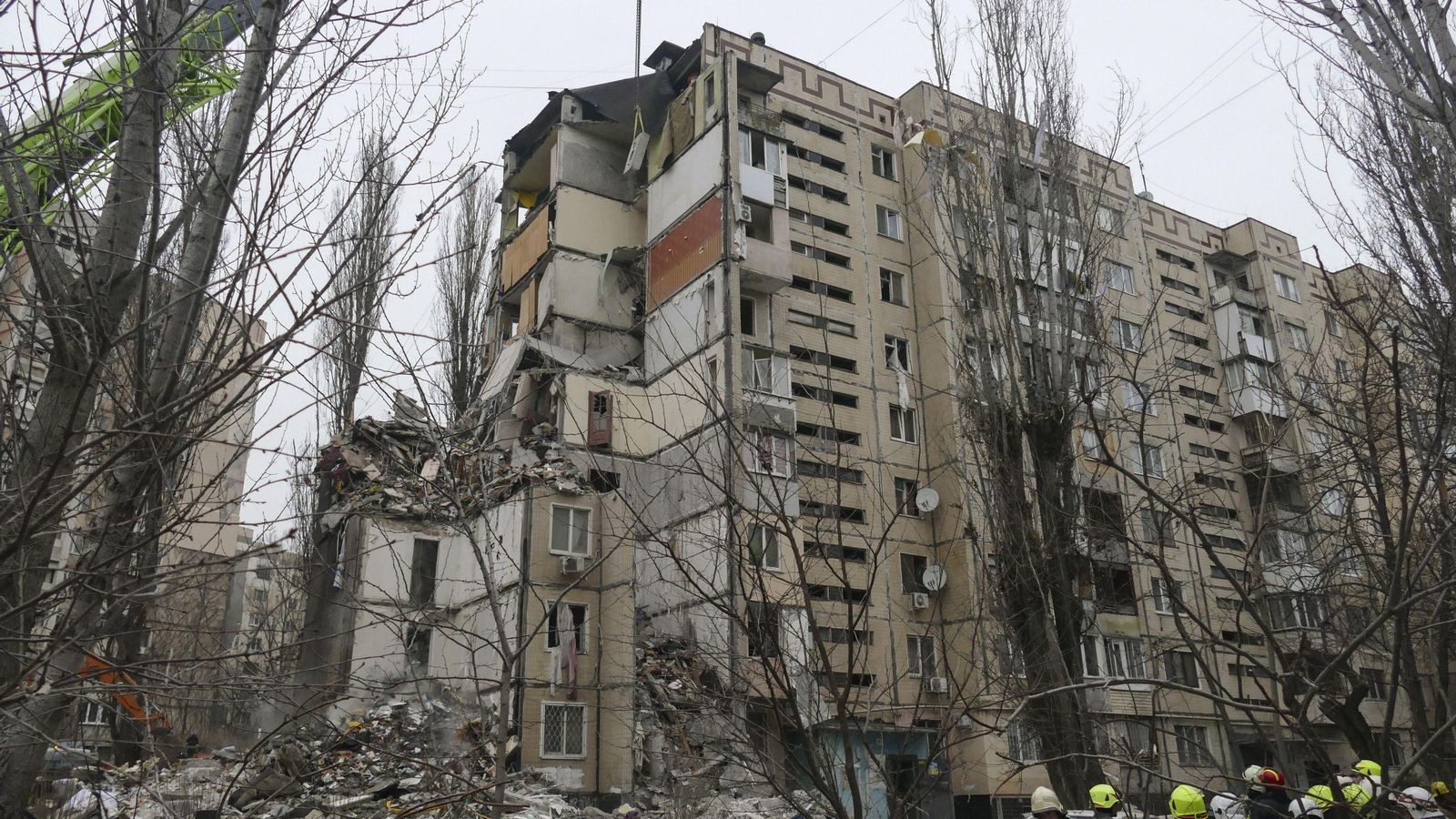Estado en el que han quedado los edificios tras los ataques con drones rusos.
