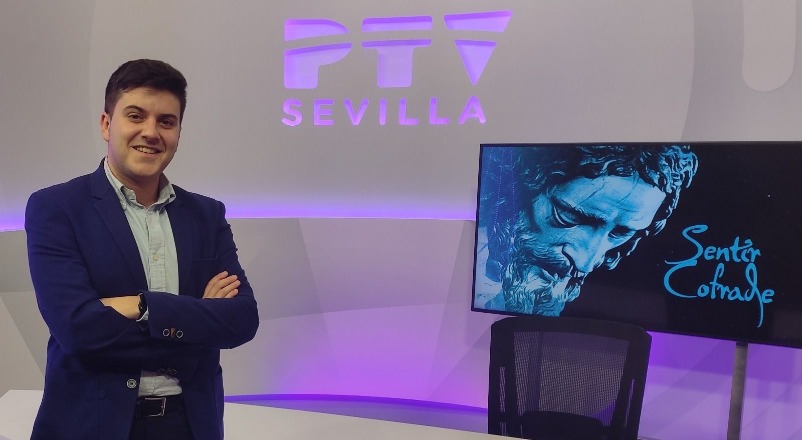 Manuel Lamprea, en el plató de 'Sentir cofrade'.