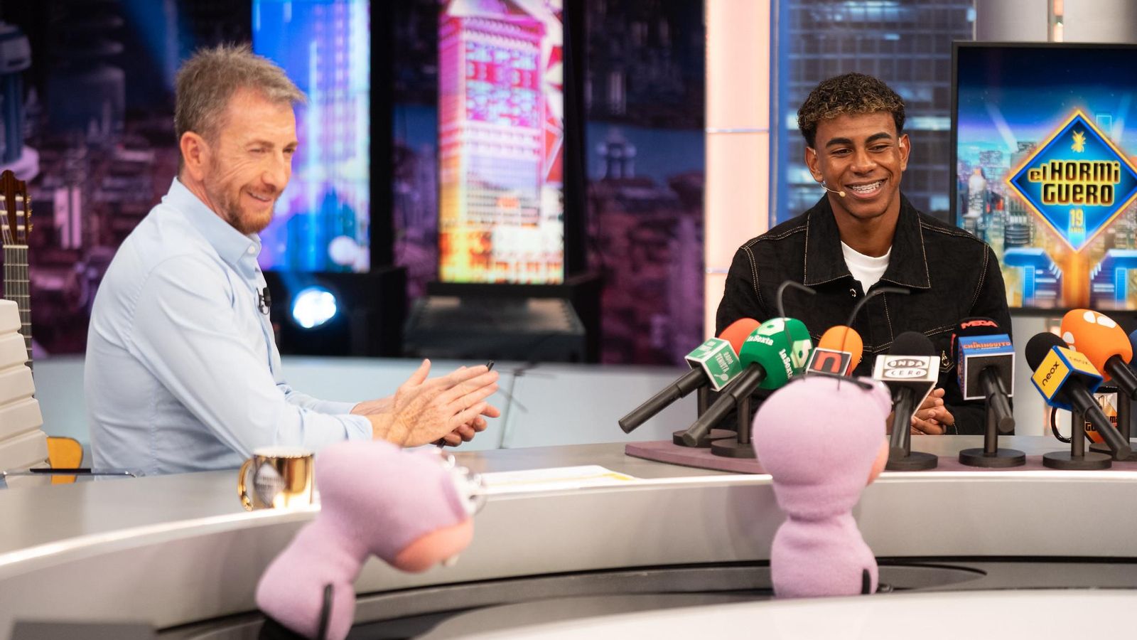 Lamine Yamal en 'El Hormiguero' con Pablo Motos y Trancas y Barrancas Lamine Yamal en 'El Hormiguero' con Pablo Motos y Trancas y Barrancas
