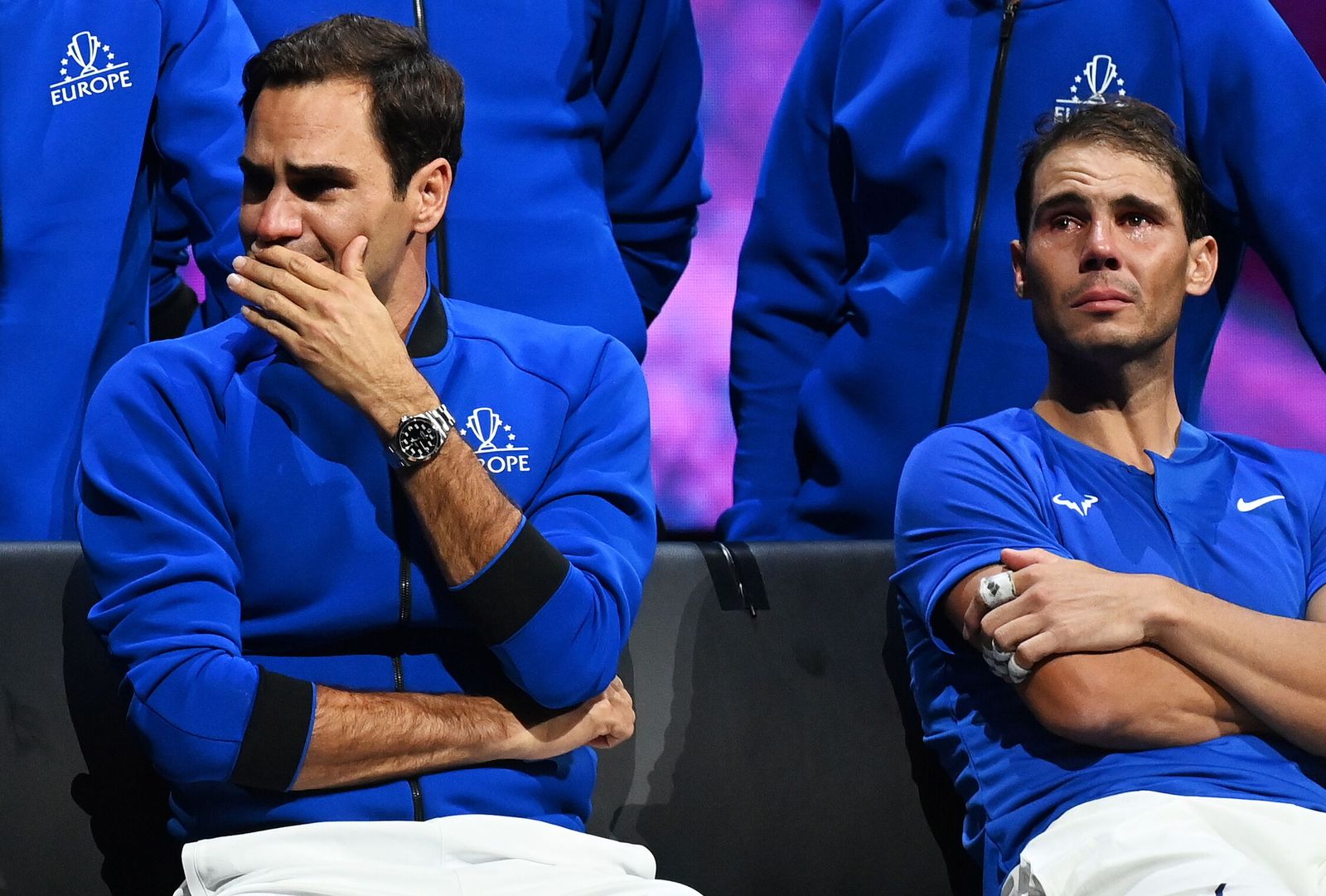 Roger Federer, con Rafa Nadal.