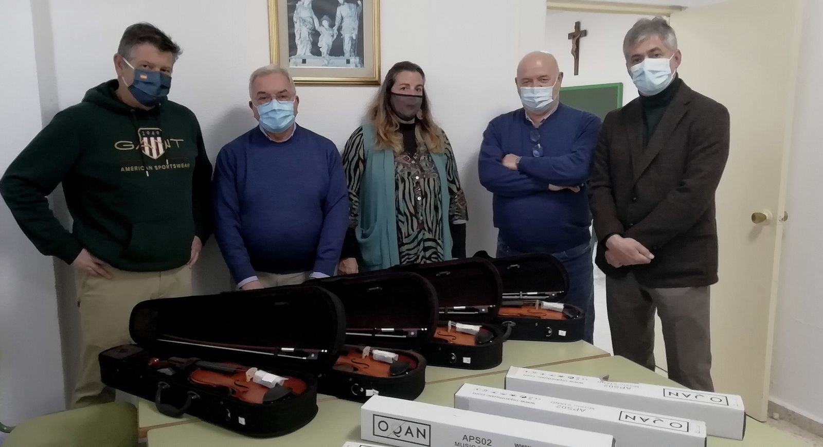 Domingo Gutiérrez, el padre Pedro Gómez, Pilar López, Miguel Alberto Díaz y José Manuel Tejedor.