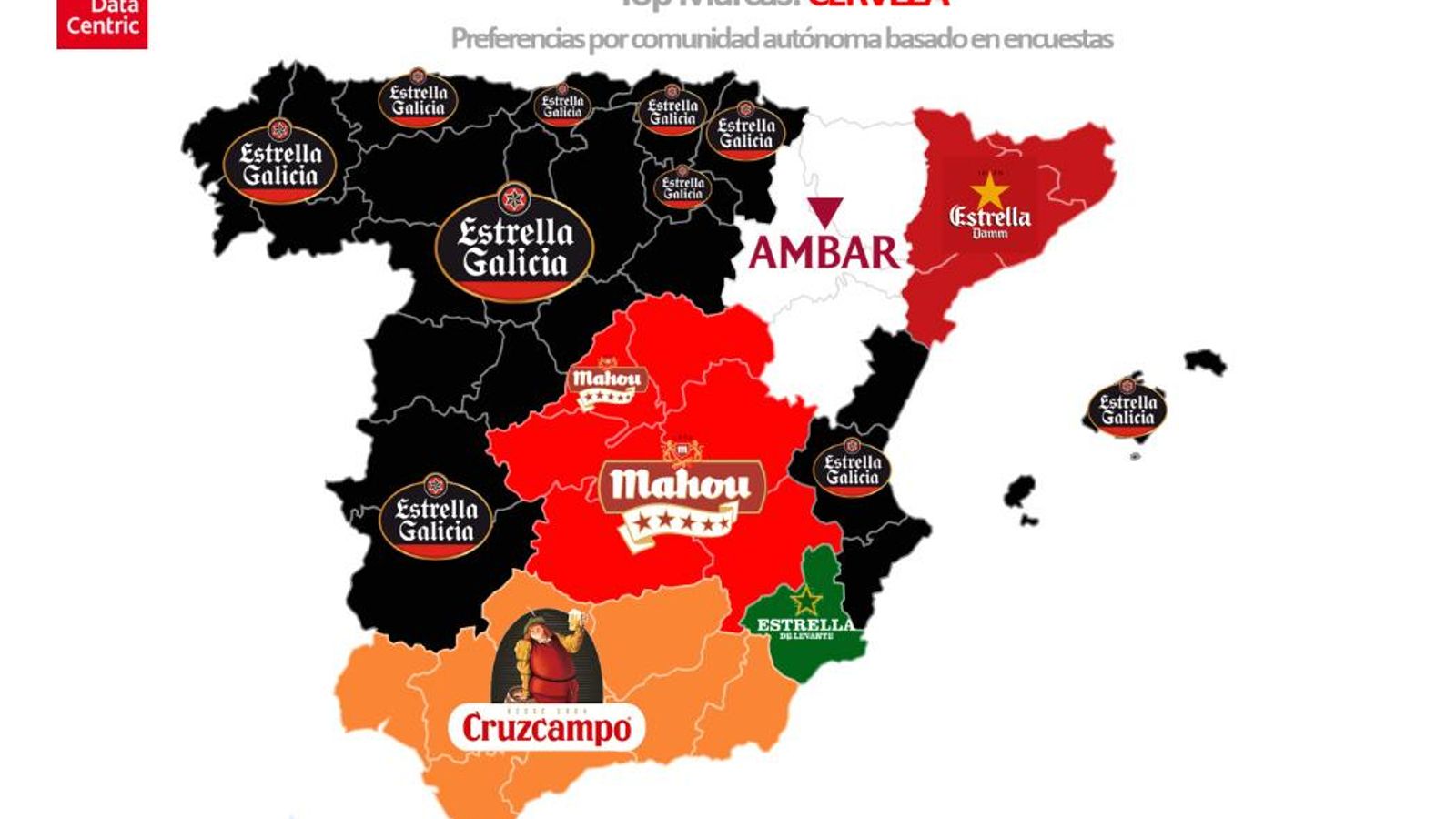 Mapa español de cervezas.